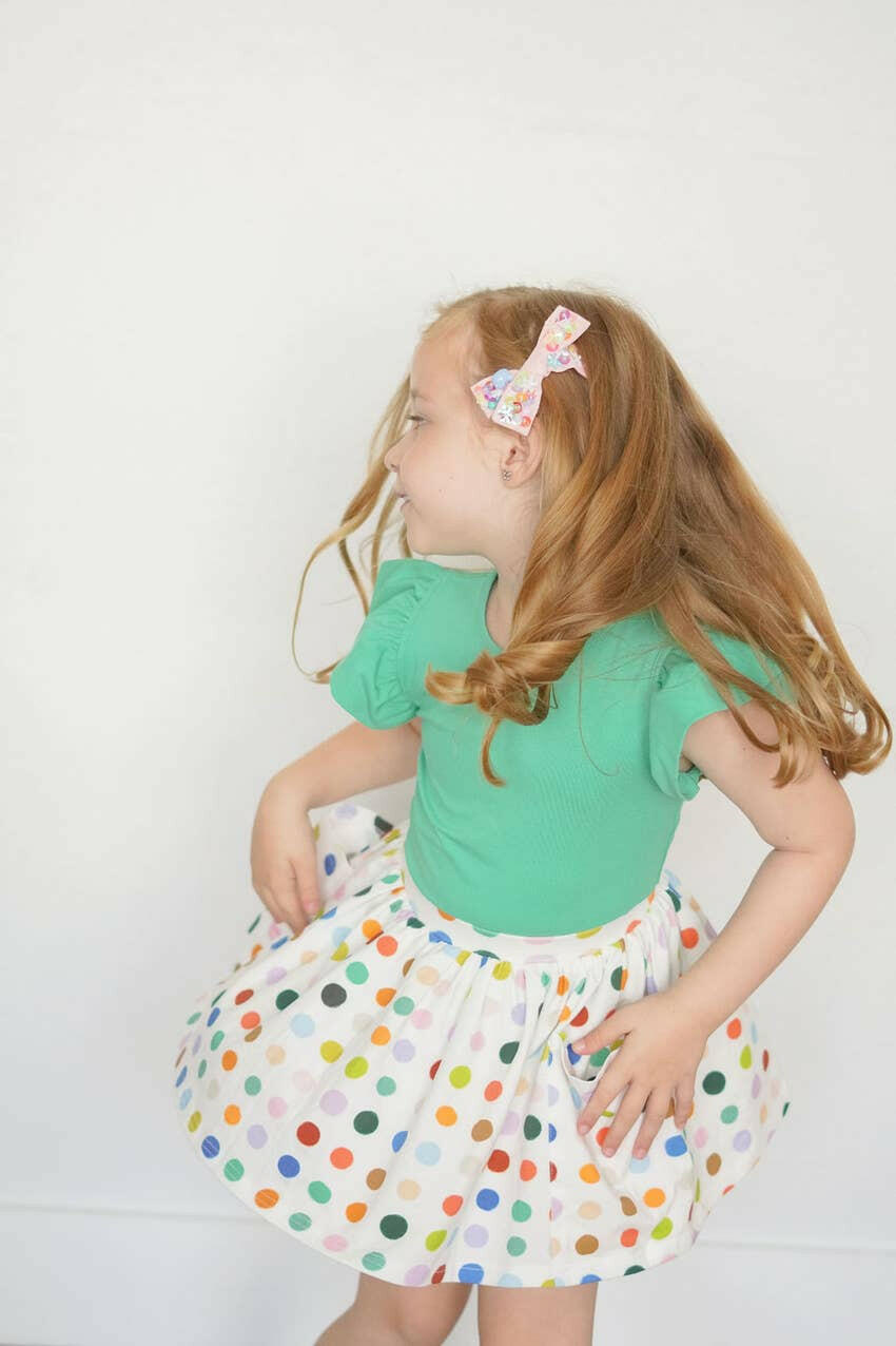 Pocket Skirt in Bold Dots Ollie Jay