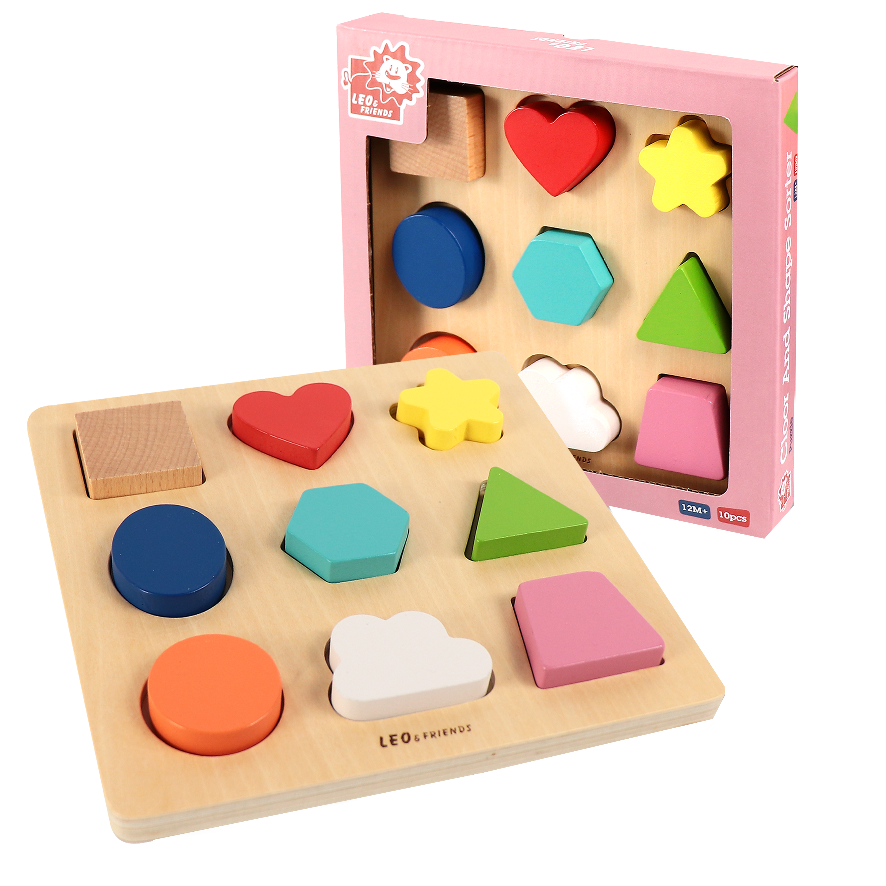 Color & Shape Sorter Sorting & Stacking Toys Leo & Friends