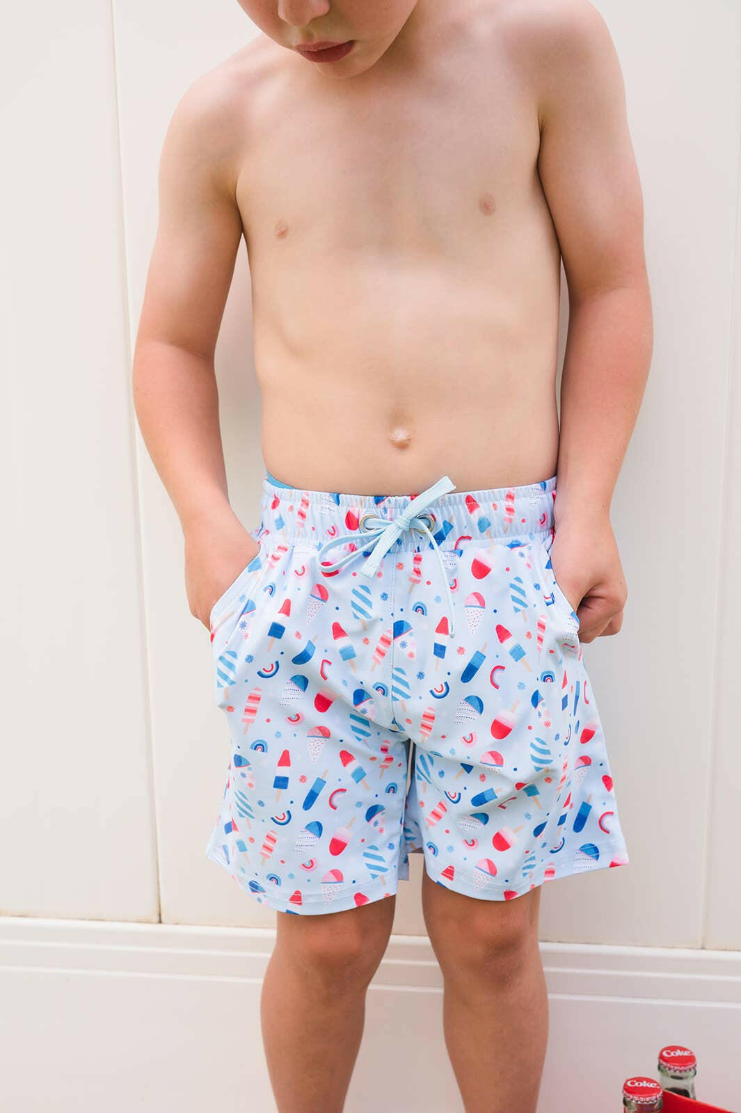 Boy Swim Shorts in Sweet Freedom Ollie Jay