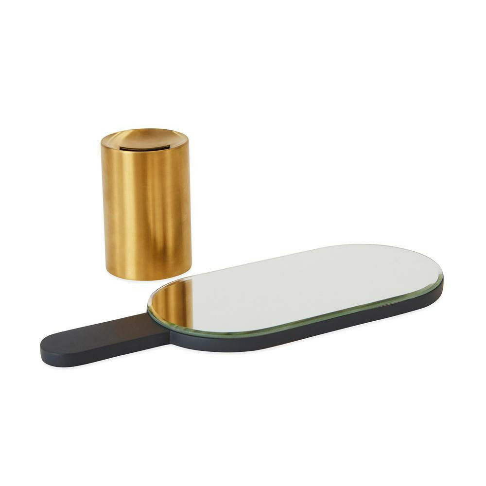Renga Hand Mirror In Stand - Anthracite OYOY