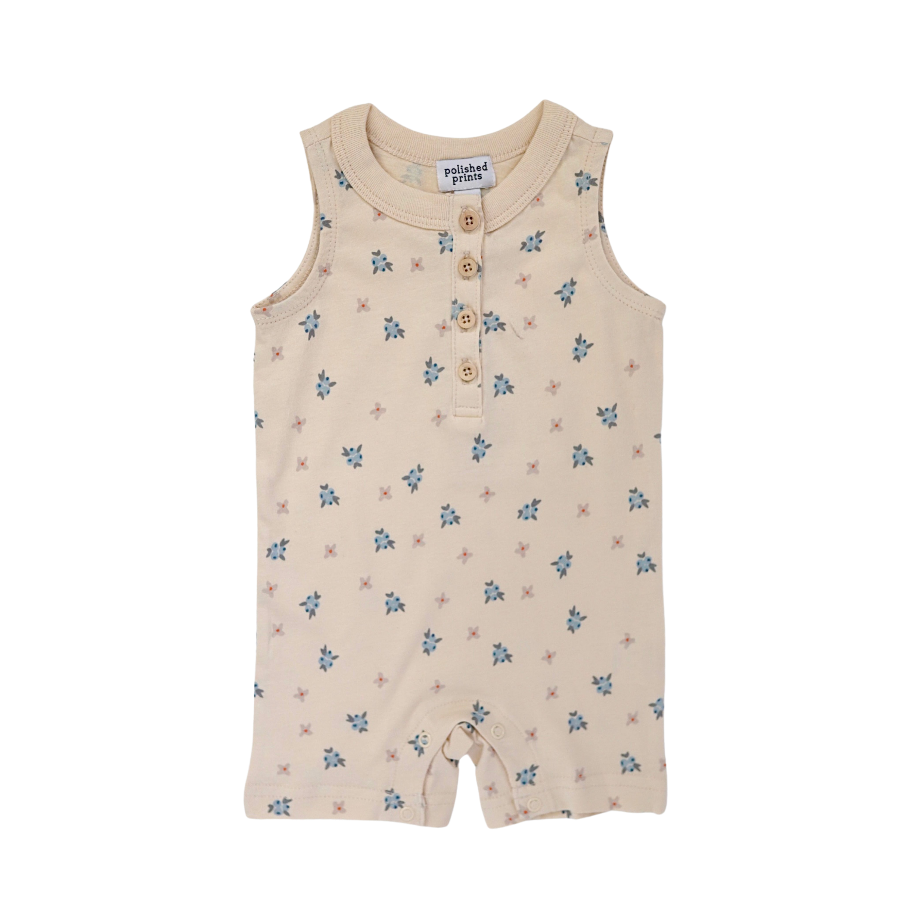 Berry Cute Henley Shorty Romper Polished Prints
