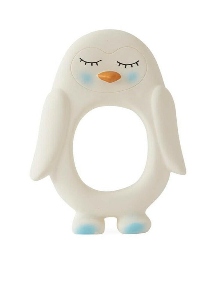 Penguin Baby Teether White Baby Essentials OYOY