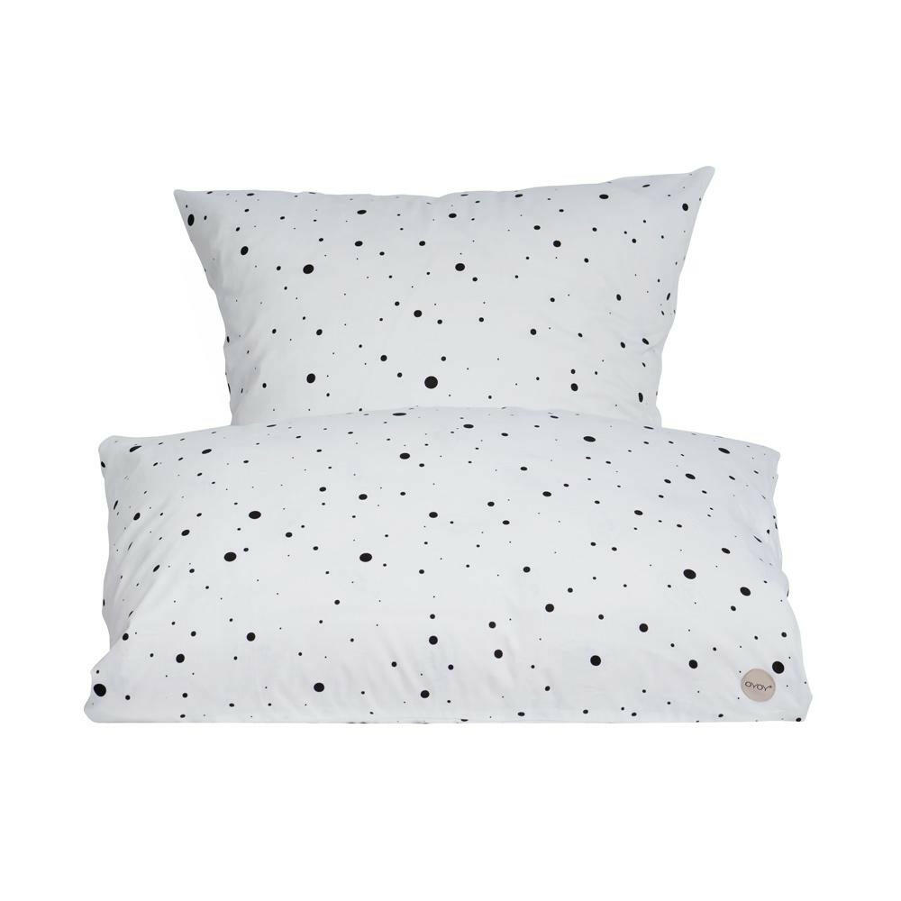 Dot Bedding - Xtra Length - White / Black OYOY