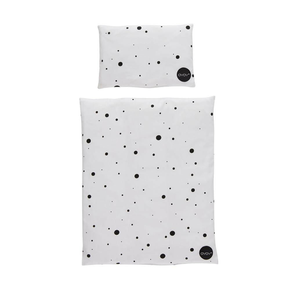 Doll Bed Bedding - Dot - White / Black Doll Accessories OYOY