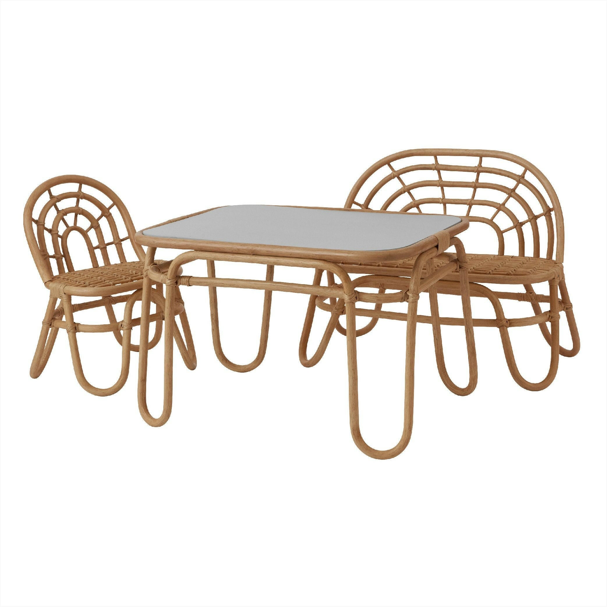 Rainbow Rattan Mini Bench Playroom Furniture OYOY