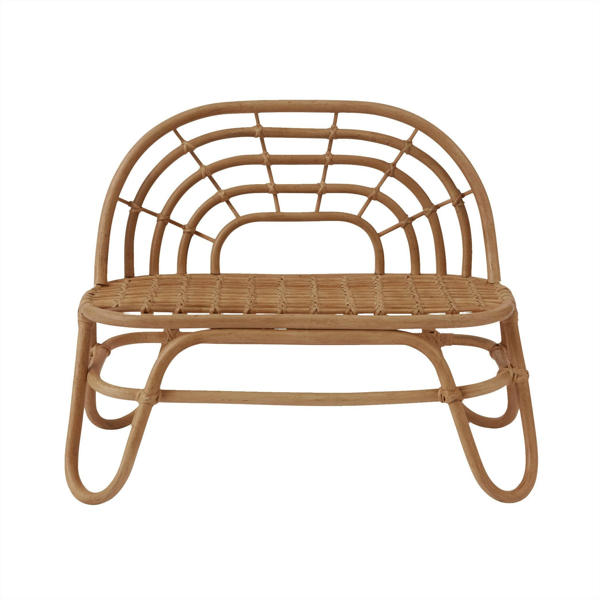 Rainbow Rattan Mini Bench Playroom Furniture OYOY