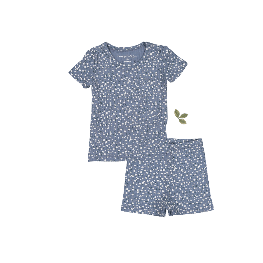 Printed Short Sleeve Tee + Short Lovely Littles 3m Midnight Bud