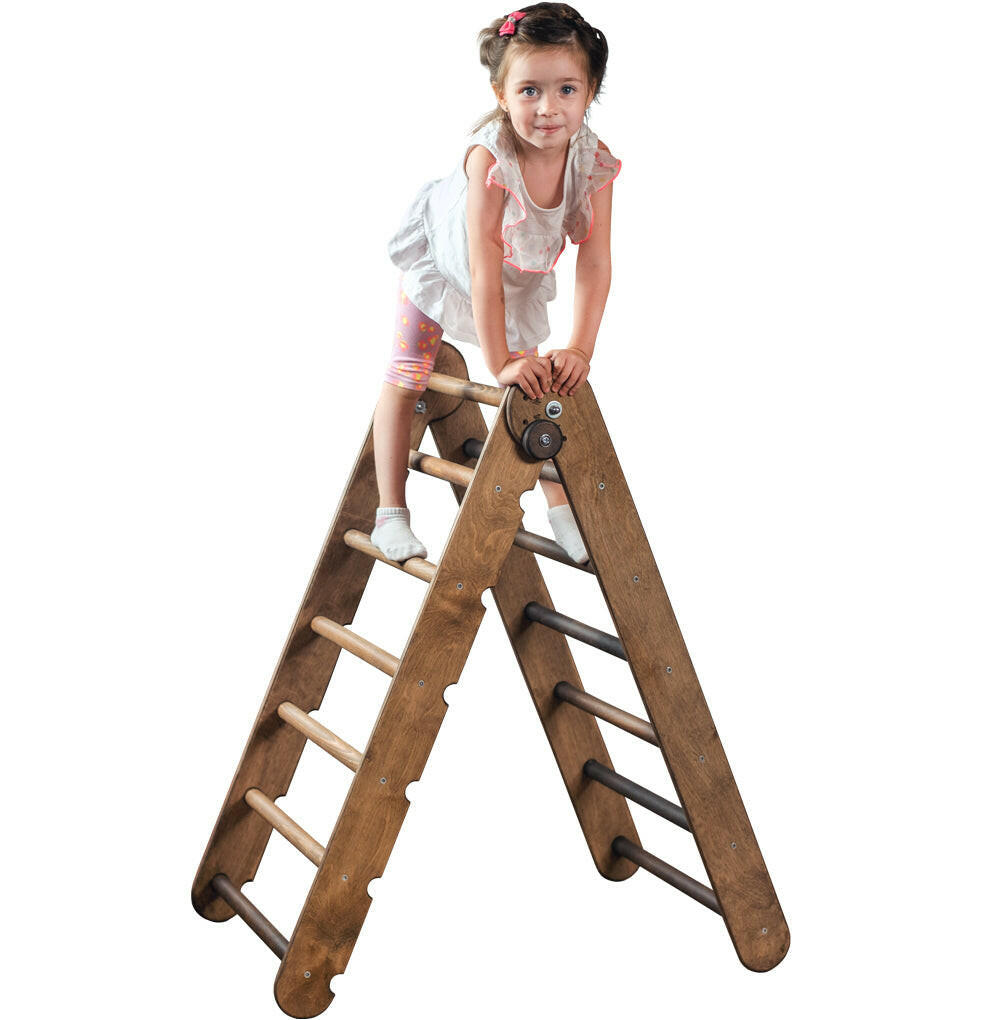 Triangle Ladder - Montessori Climber for Toddlers 1-7 y.o. – Chocolate Single Ladders Goodevas Chocolate