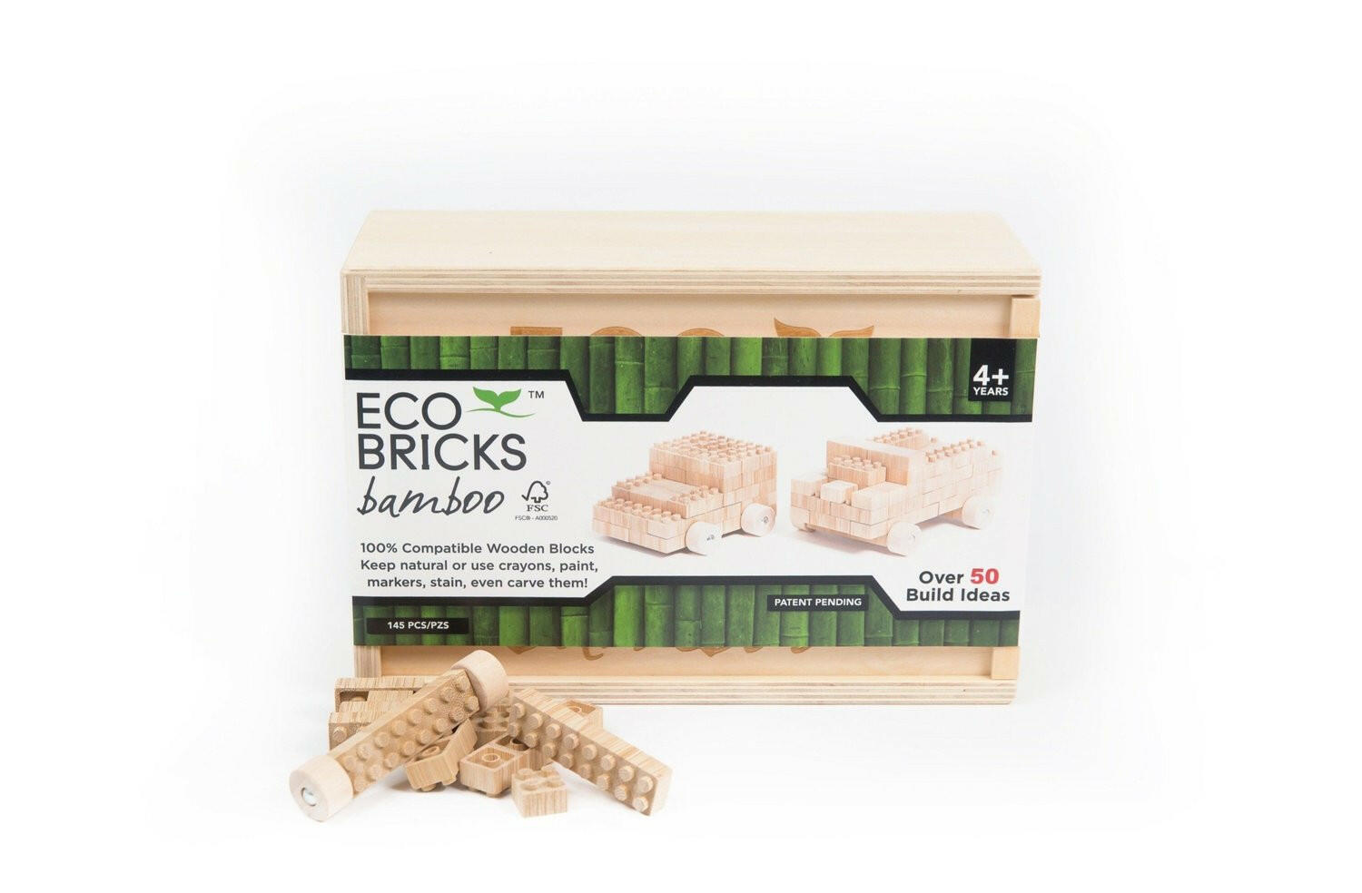 Eco-bricks Bamboo - 145 Piece Blocks Once