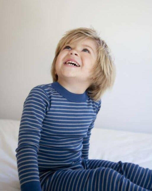 Organic Long Sleeve Pajamas Blue/Gray Pajamas Skylar Luna