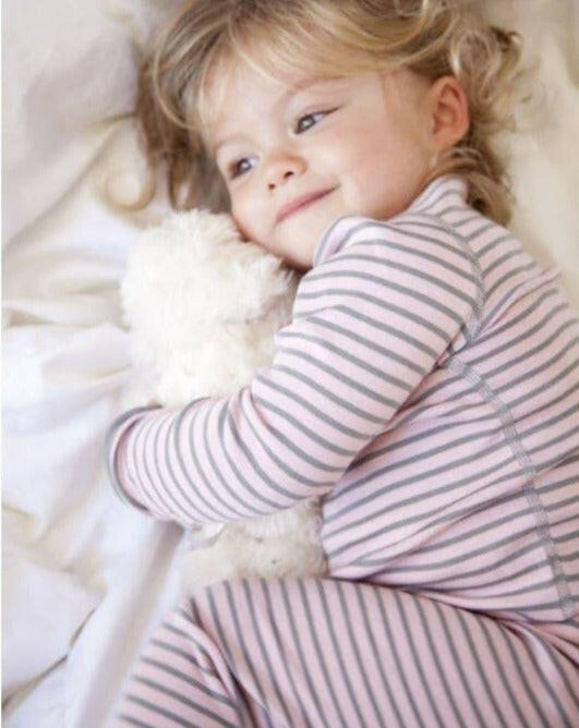 Organic Long Sleeve Pajamas Pink/Gray Pajamas Skylar Luna
