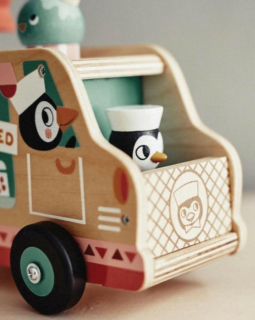 Penguin's Gelato Van Wooden Toys Tender Leaf