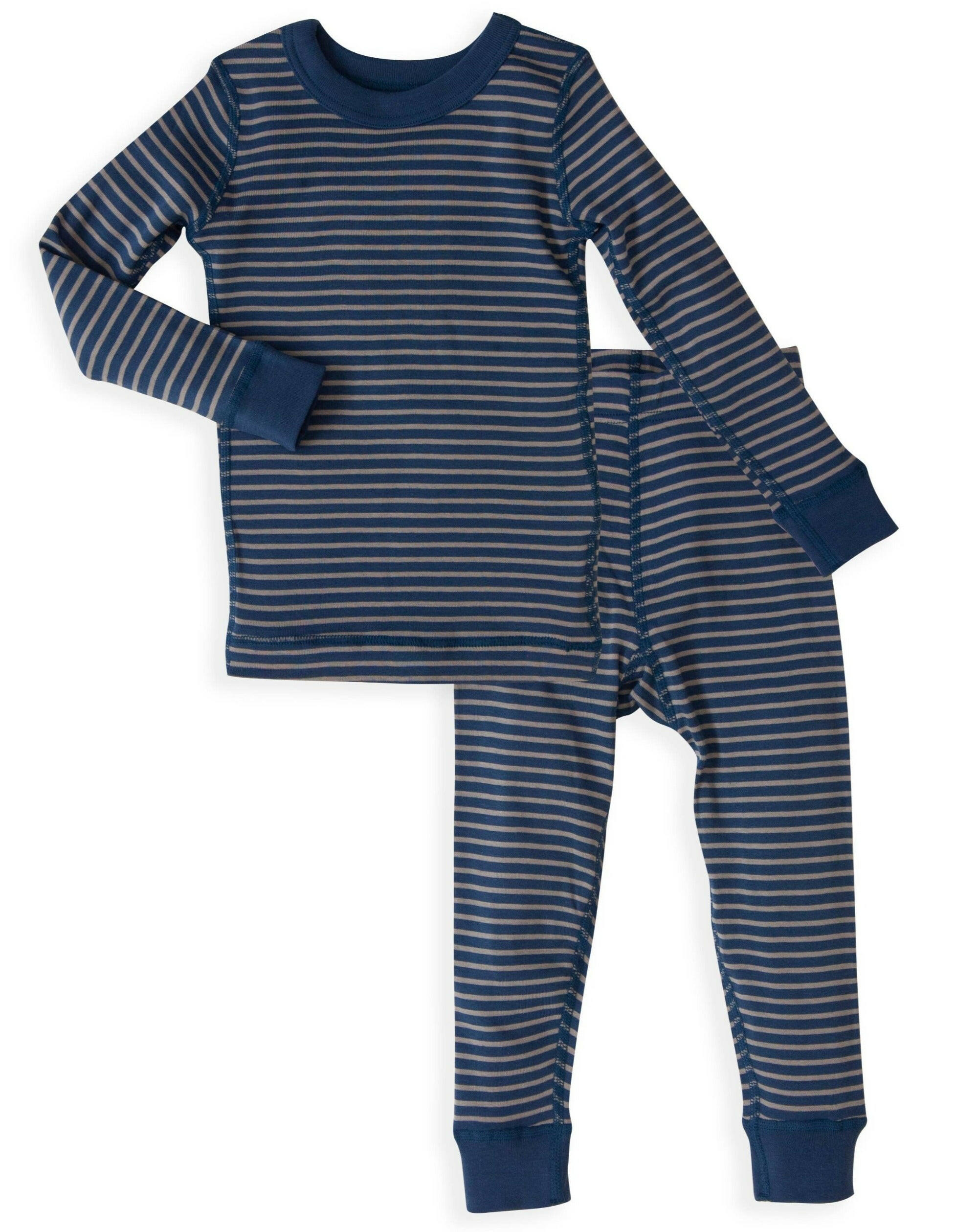 Organic Long Sleeve Pajamas Blue/Gray Pajamas Skylar Luna