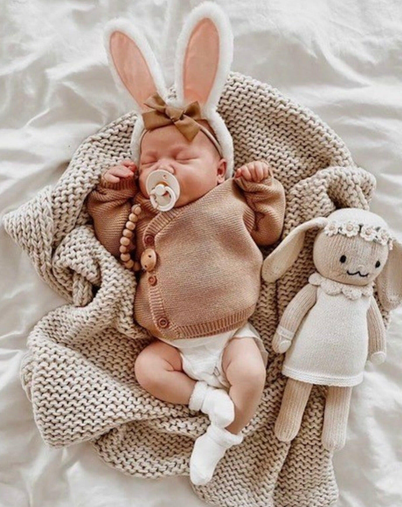 Hannah the Bunny - Ivory Stuffies Cuddle + Kind Little 13"