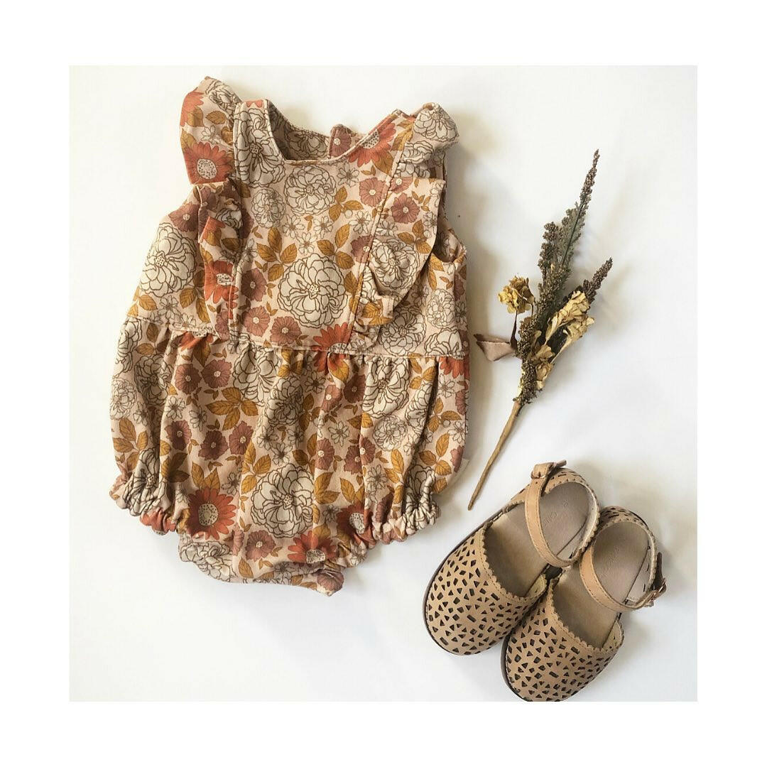 Floral Ruffle Romper Clothing Two Little Moons