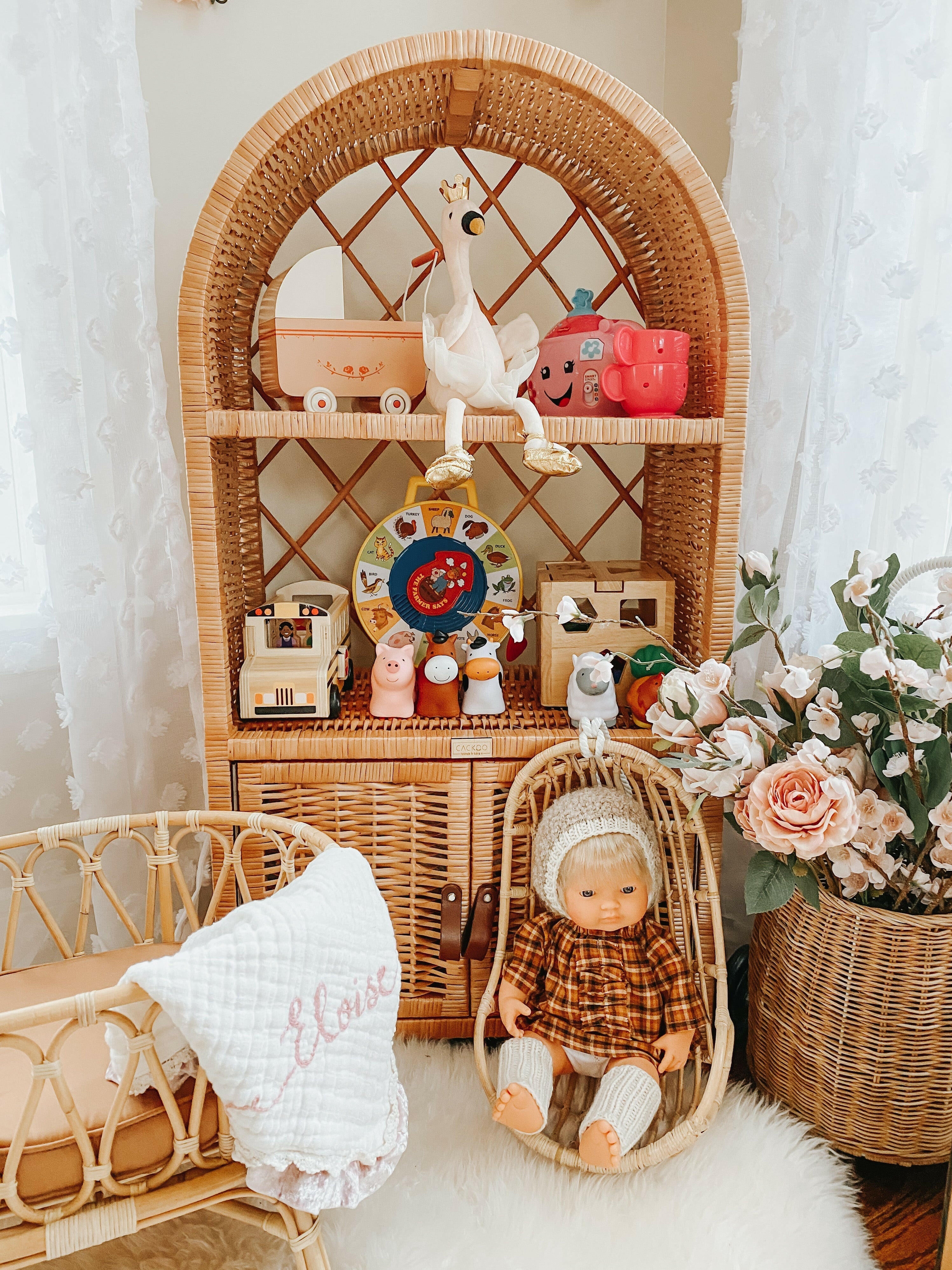 Rattan Hanging Egg Toy Doll Chair Poppie Toys