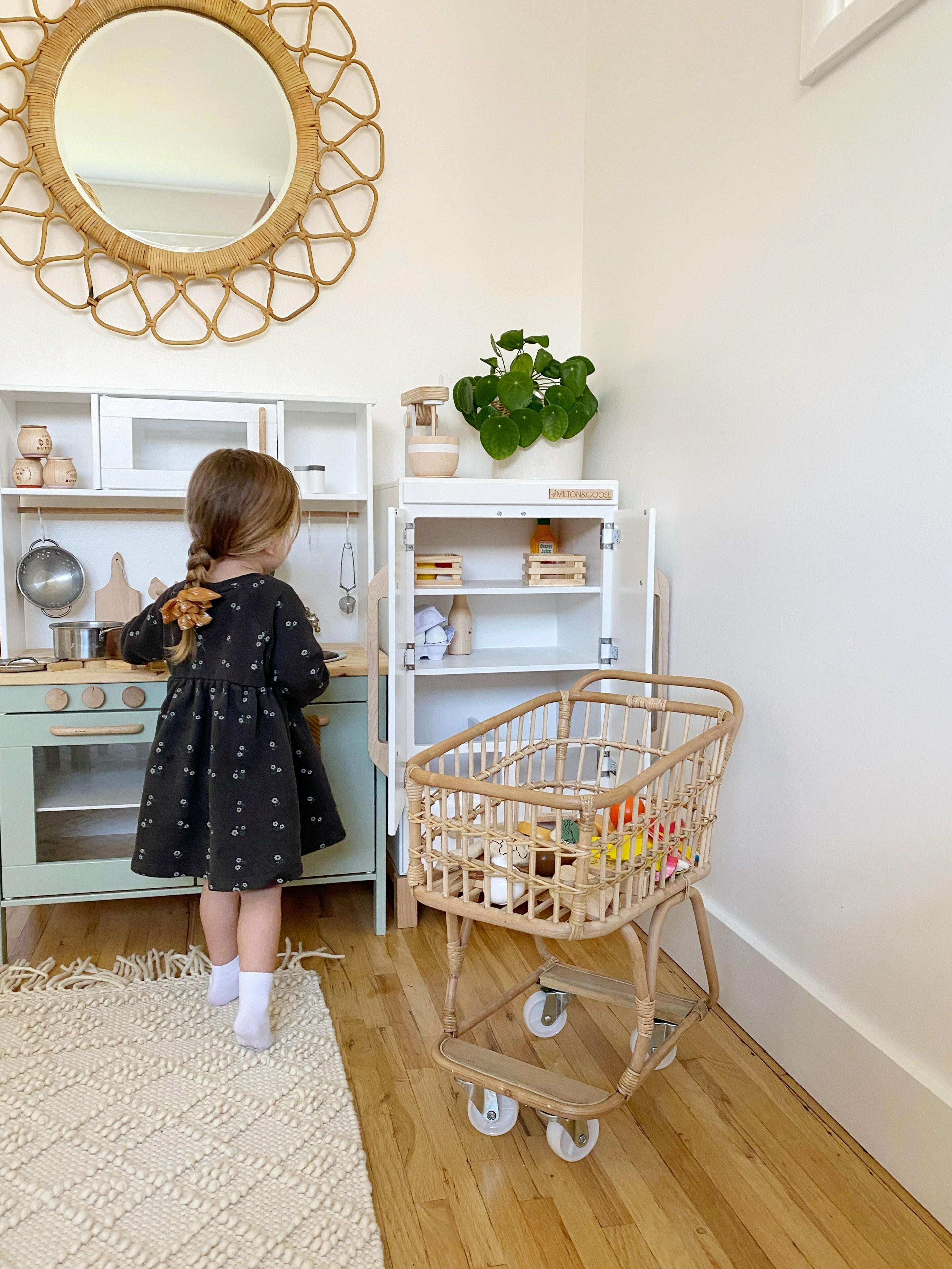 Rattan Toy Shopping Cart Poppie Toys