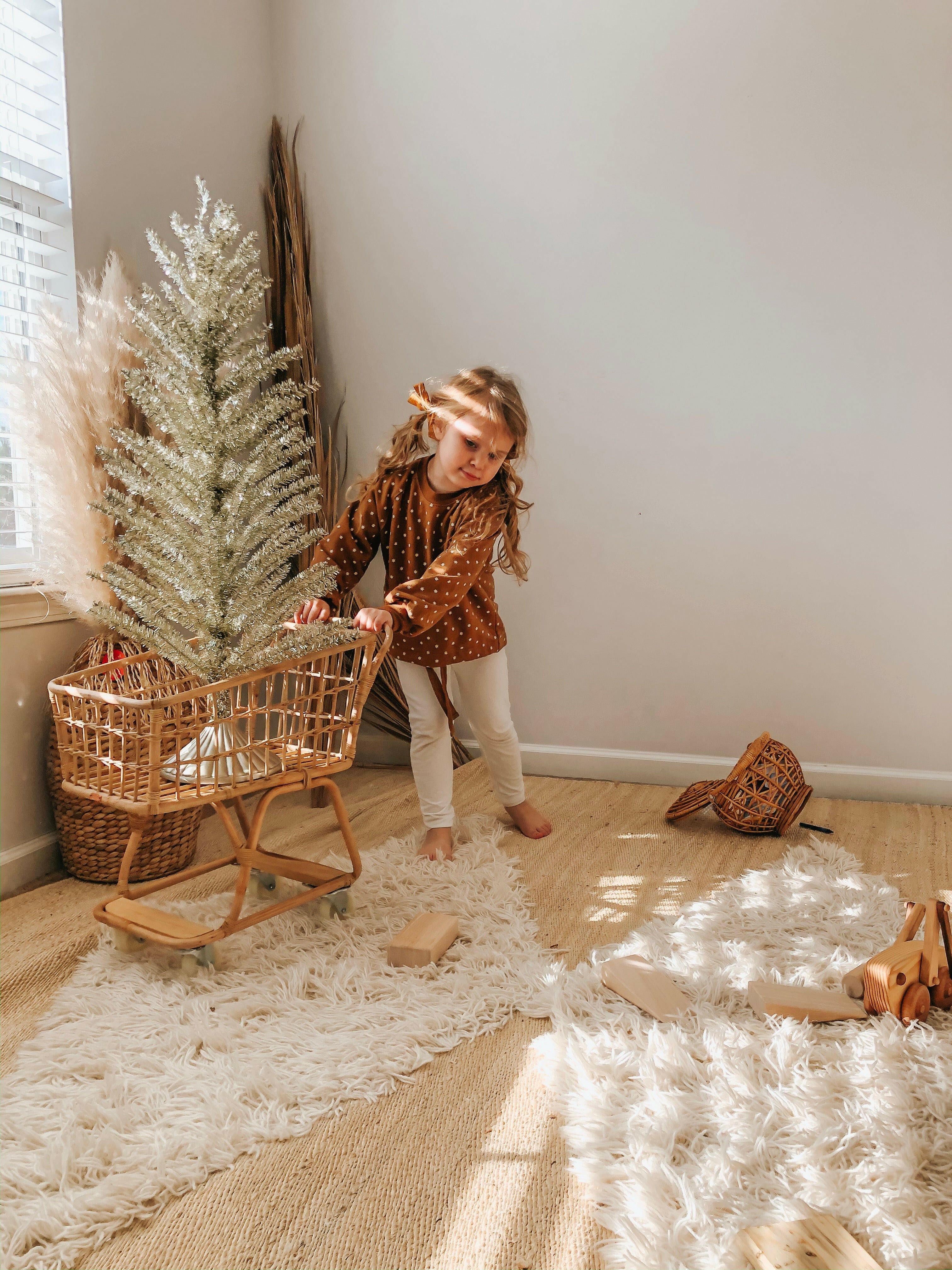 Rattan Toy Shopping Cart Poppie Toys