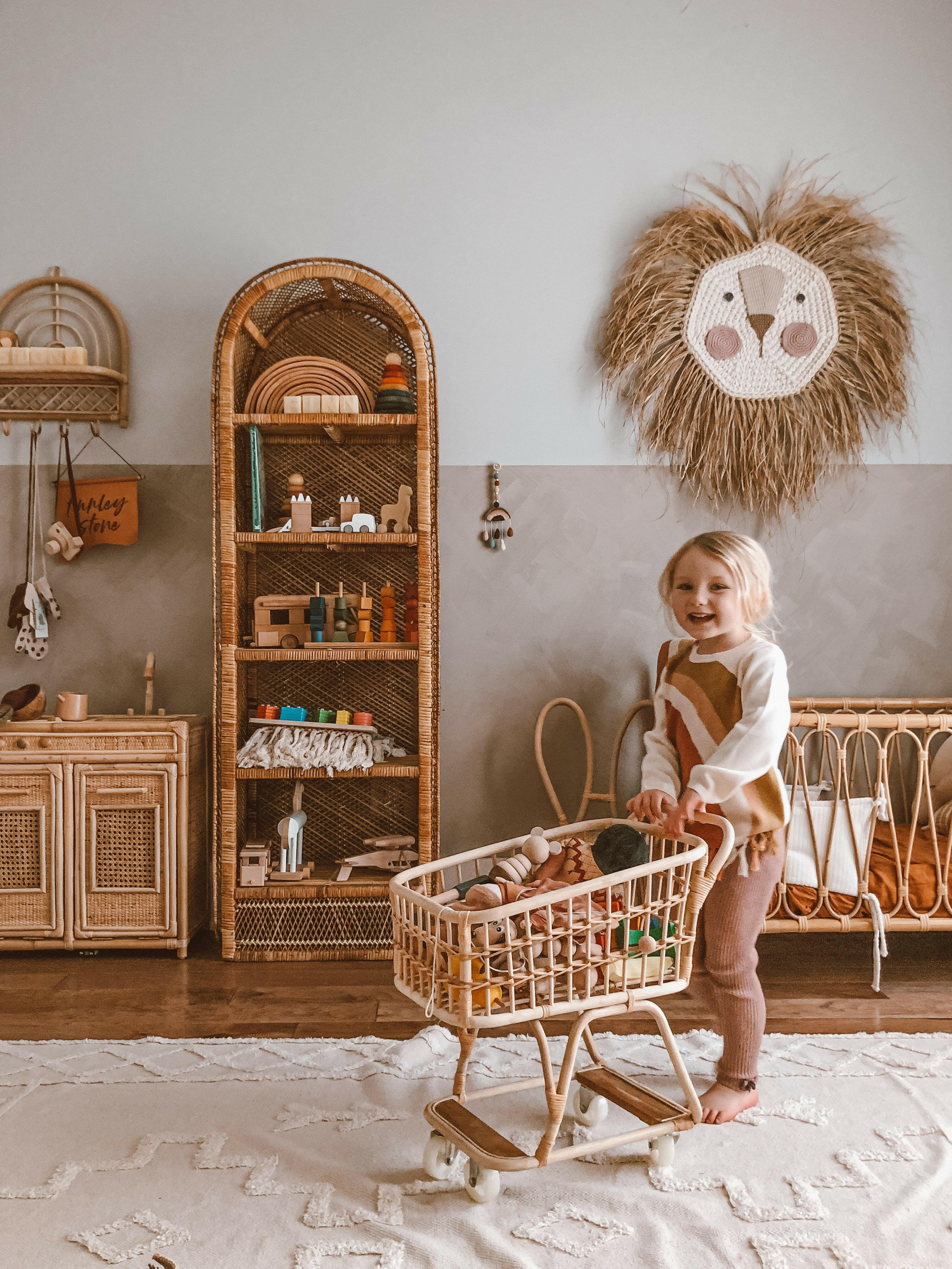 Rattan Toy Shopping Cart Poppie Toys