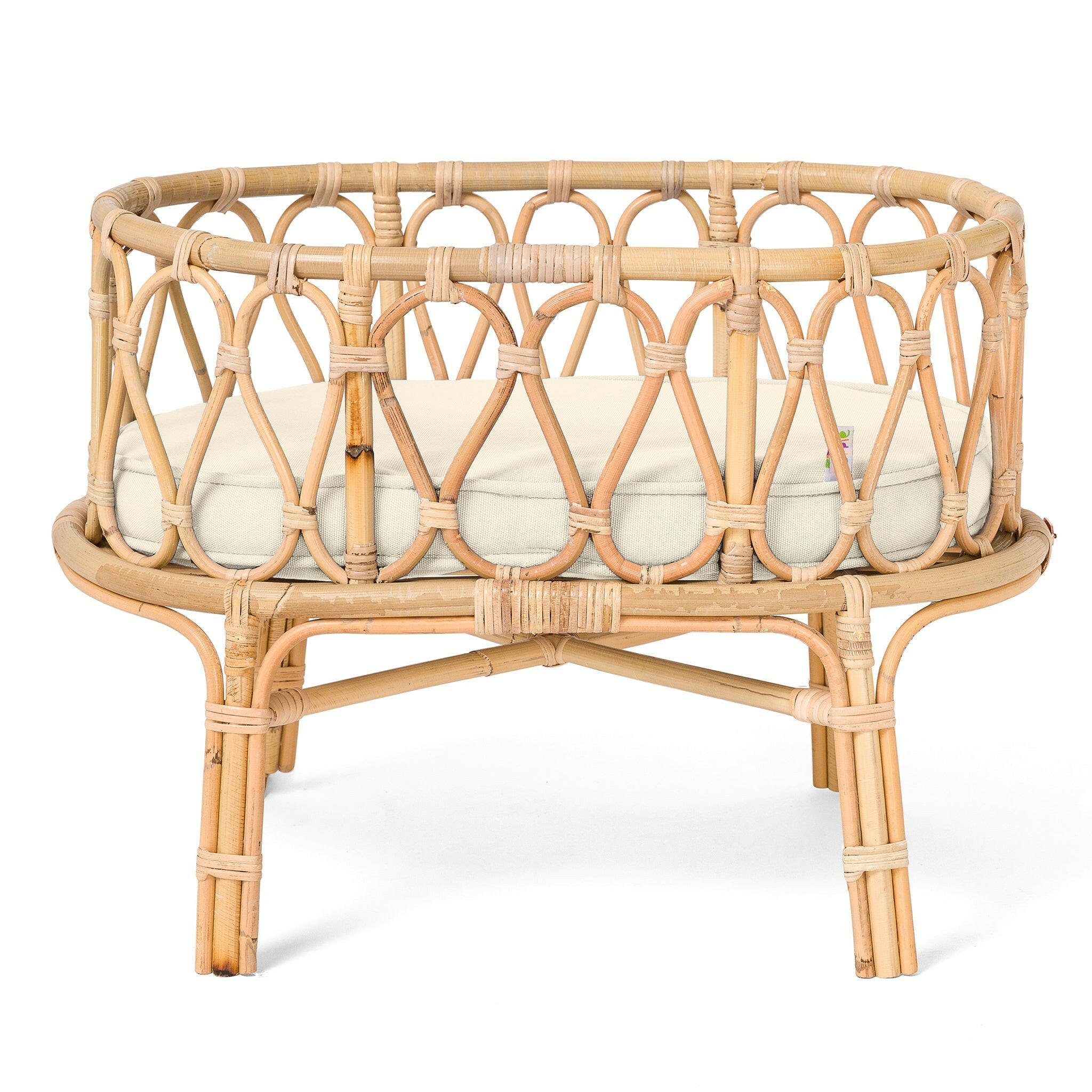 Rattan Doll Crib Classic Collection Toy Poppie Toys White