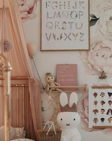 Alphabet Floral Poster Home Decor Mushie