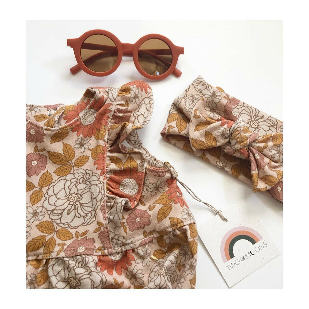 Floral Ruffle Romper Clothing Two Little Moons