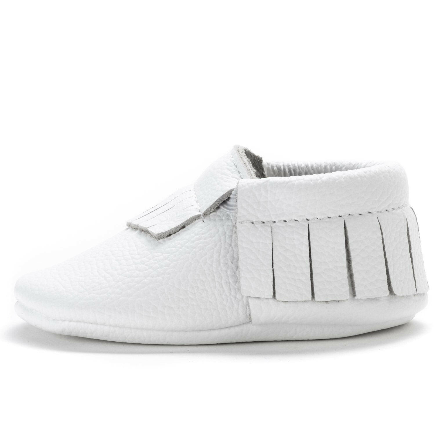 Pearl White Baby Moccasins Baby Moccasins BirdRock Baby