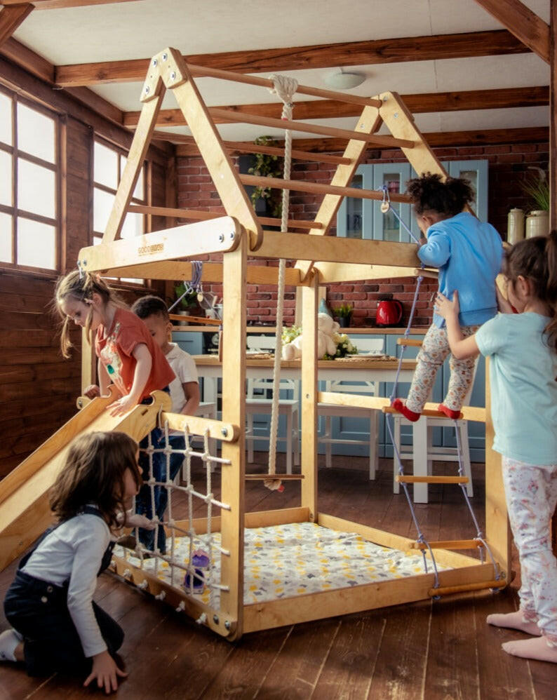 Indoor Wooden Playhouse with Swings Playhouses Goodevas