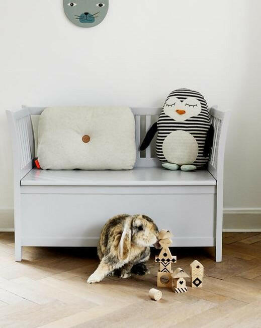 Penguin Pingo Cushion - White / Black Stuffies OYOY