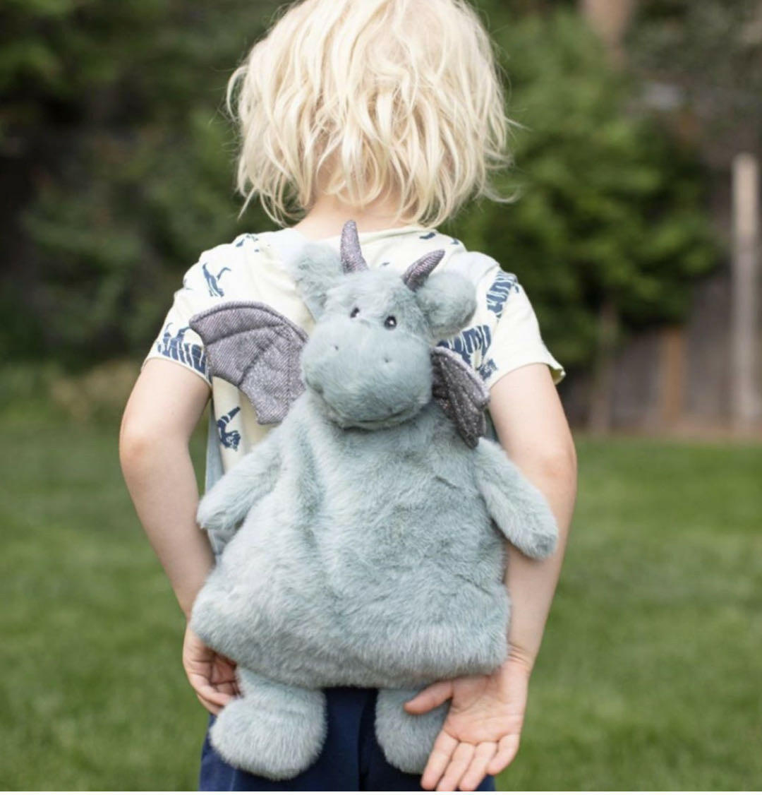 'Dax' Sage Dragon Plush Backpack Backpack MON AMI