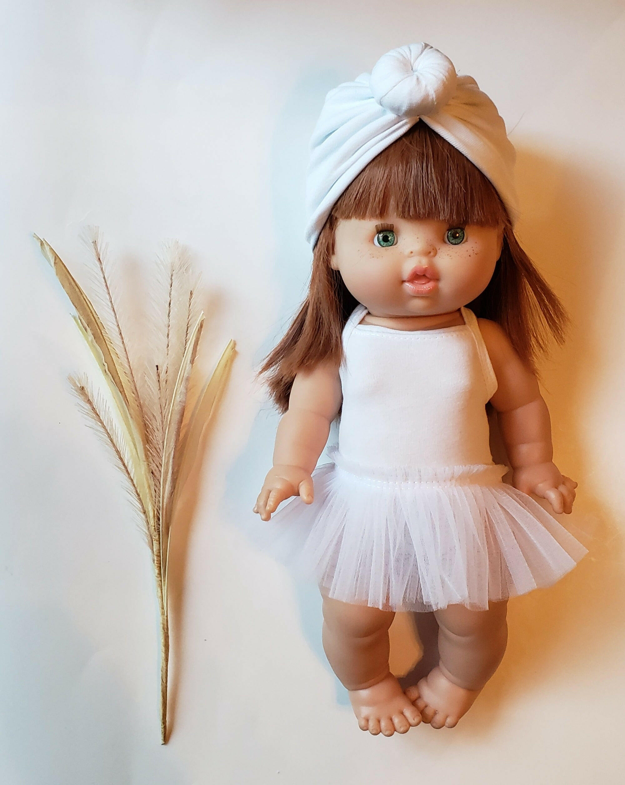 Doll Ballerina Bodysuit & Tutu - Snowy White Doll Clothing Little Wonder & Co.