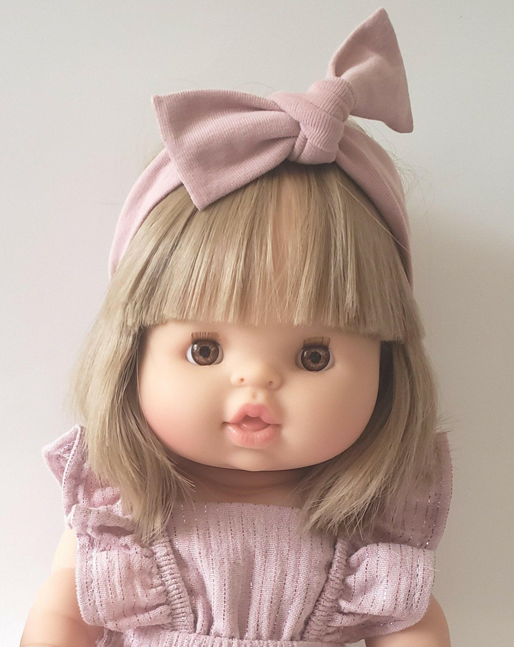 Baby Doll Cotton Headband Doll Clothing Little Wonder & Co. Tea Rose