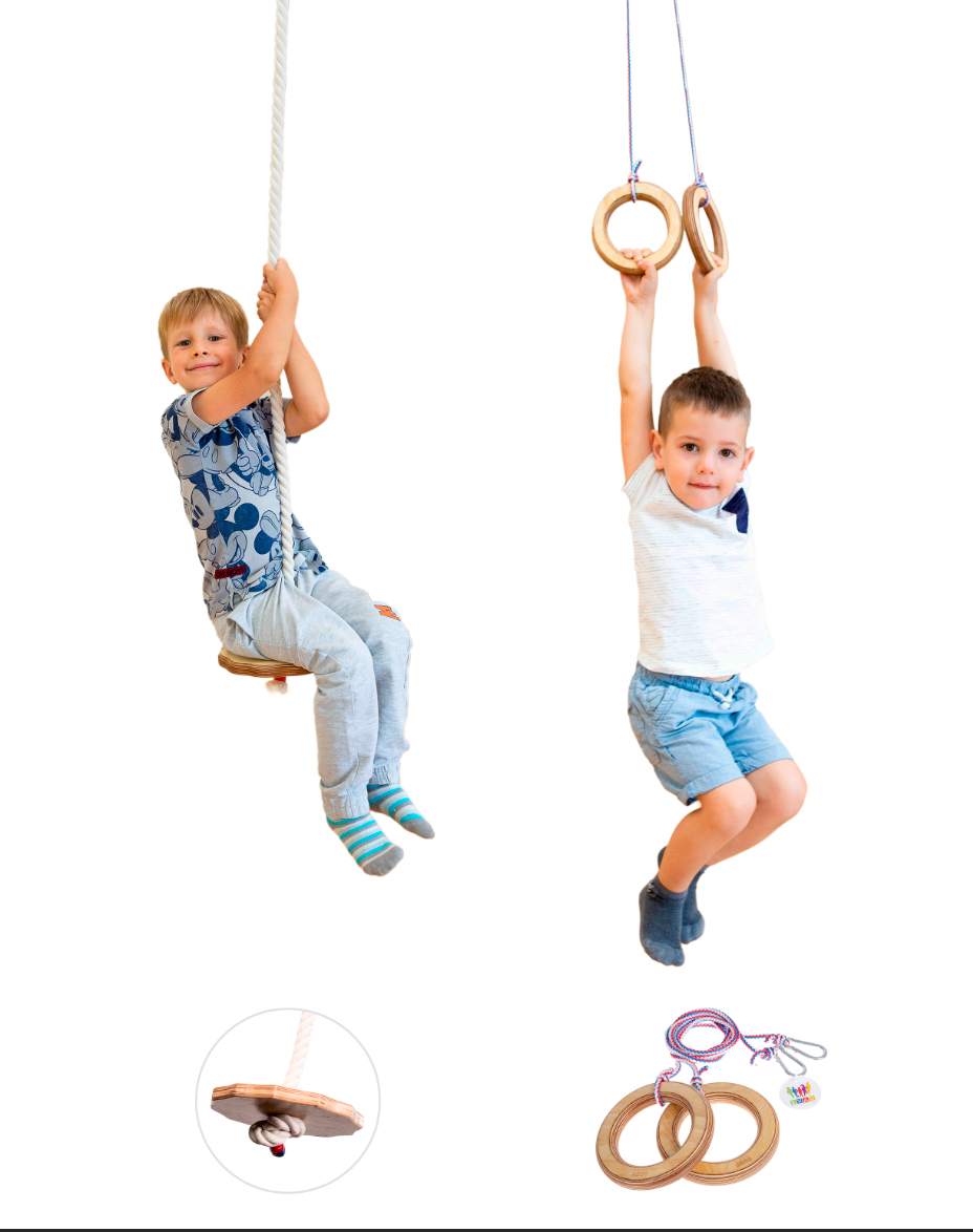 2in1 Swings Set: Round Disc Swing + Gymnastic Rings 2in1 Swing Set Goodevas Default Title