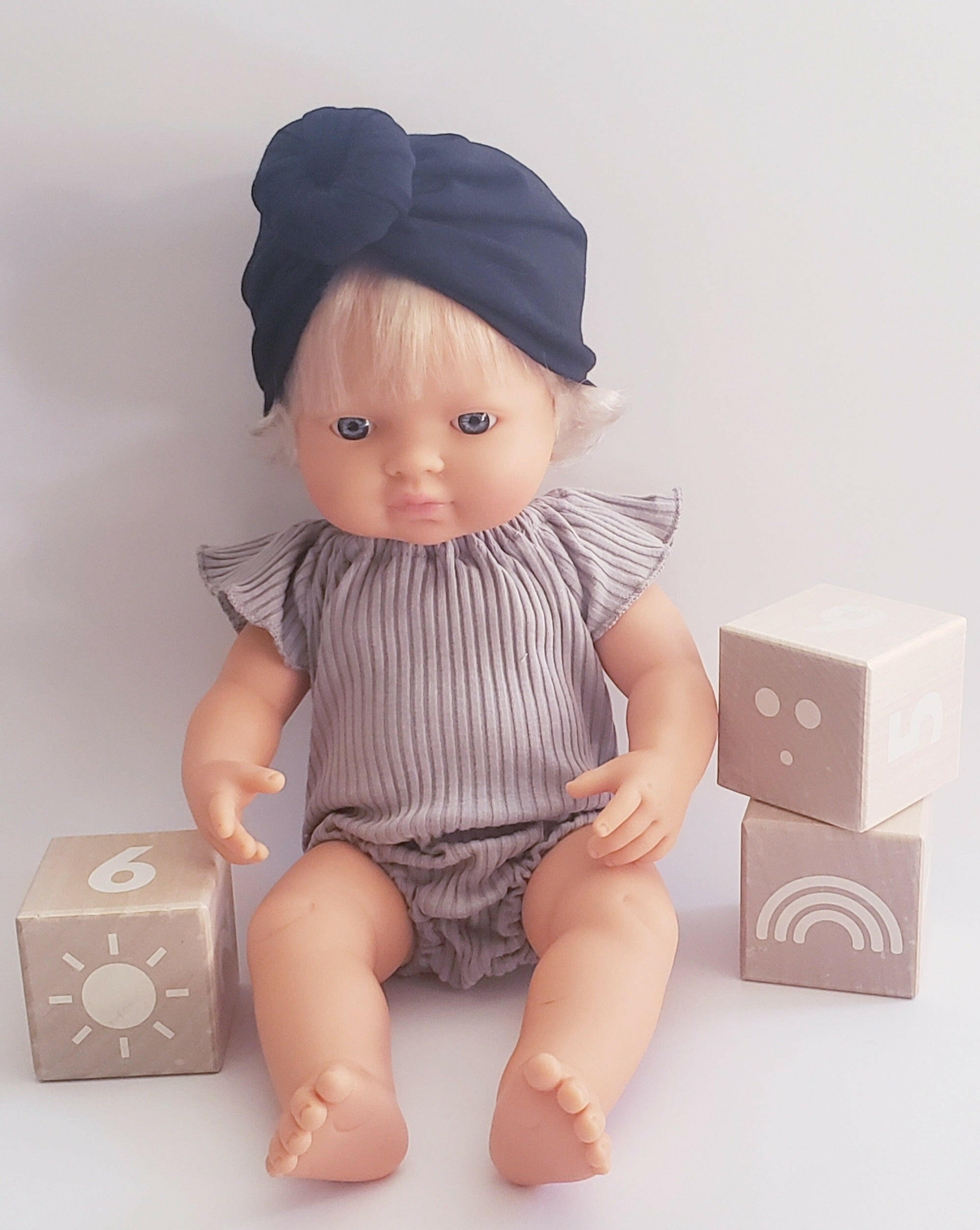 Doll Romper Doll Clothing Little Wonder & Co. Gray