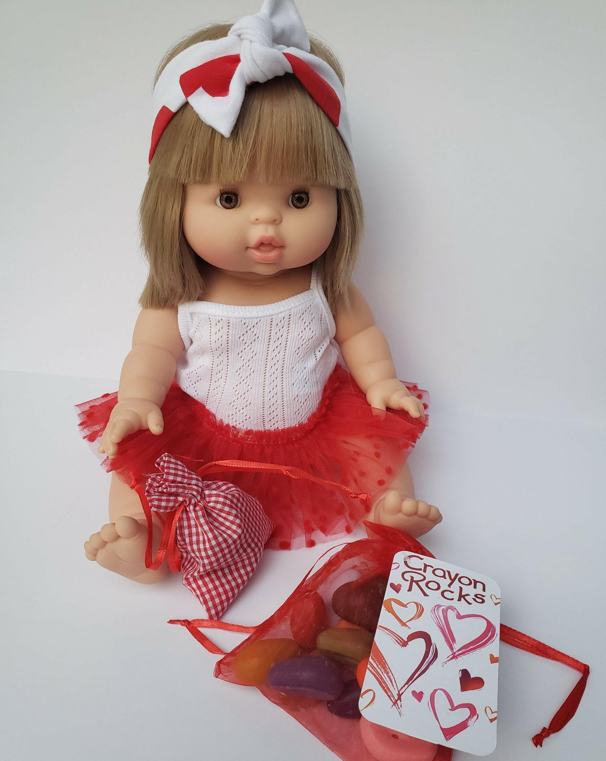 Red “Galentines” Doll Tutu Skirt Doll Clothing Little Wonder & Co.