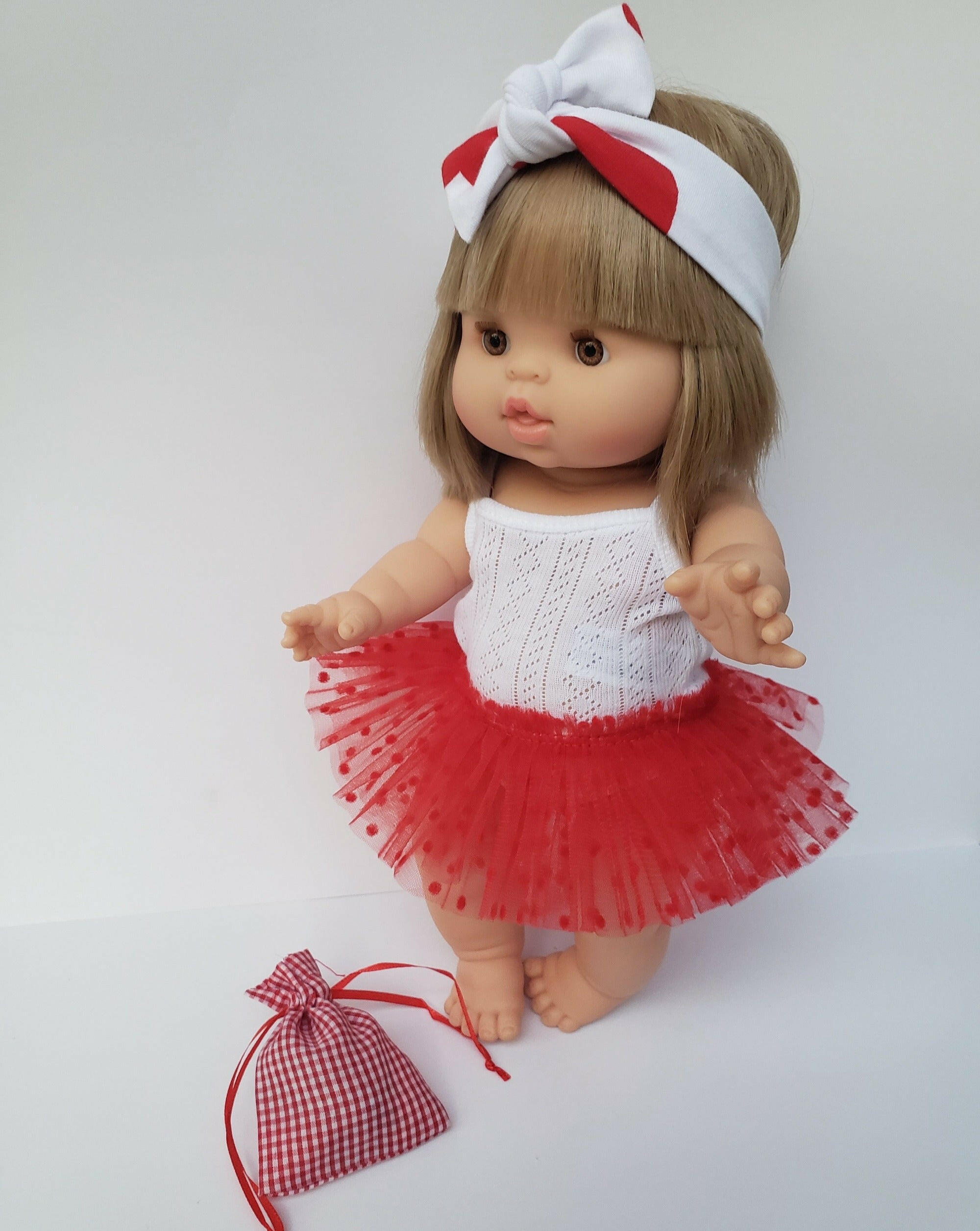 Red “Galentines” Doll Tutu Skirt Doll Clothing Little Wonder & Co.