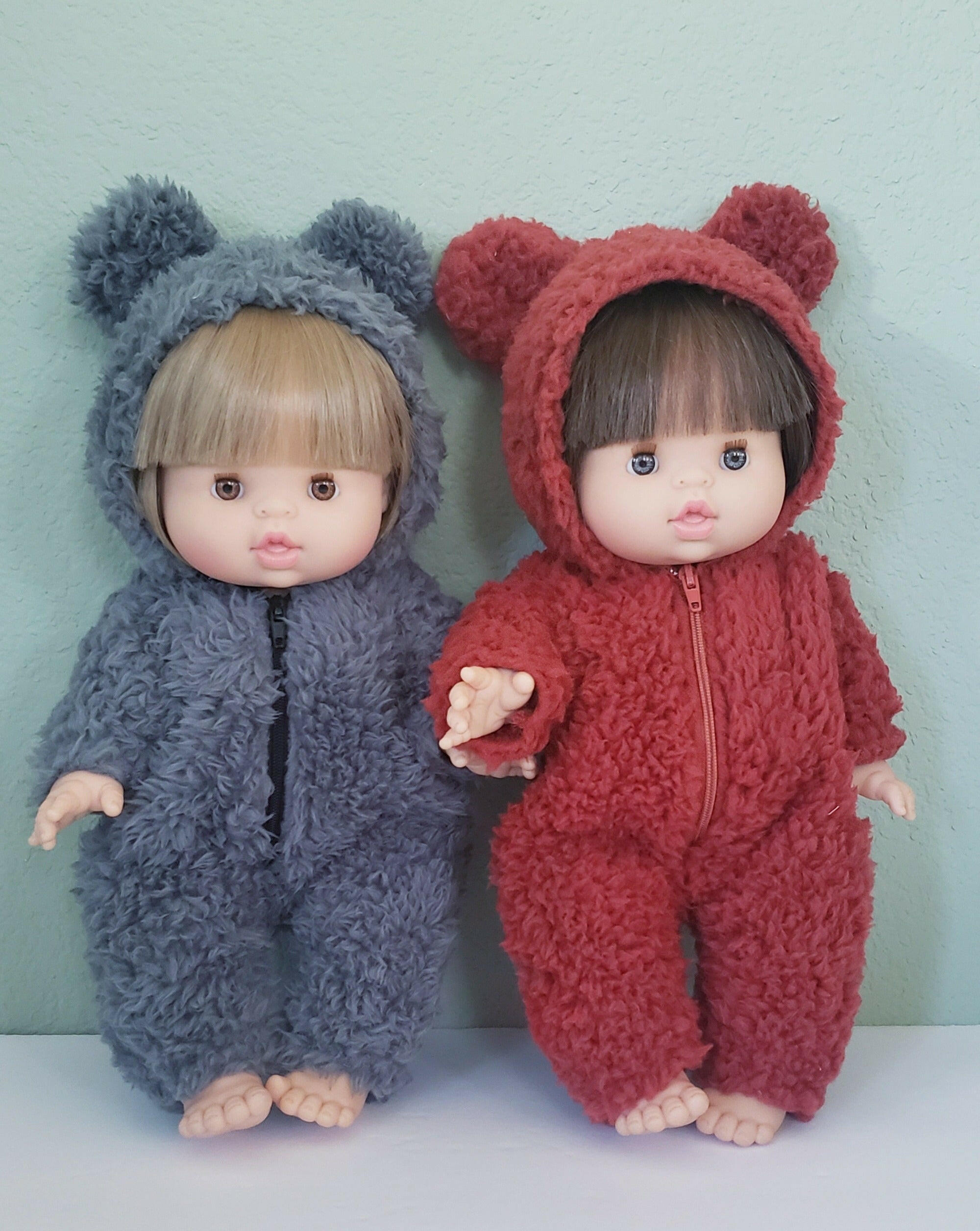 Winnie's Faux Fur Jumpsuit Brique Doll Clothing Minikane