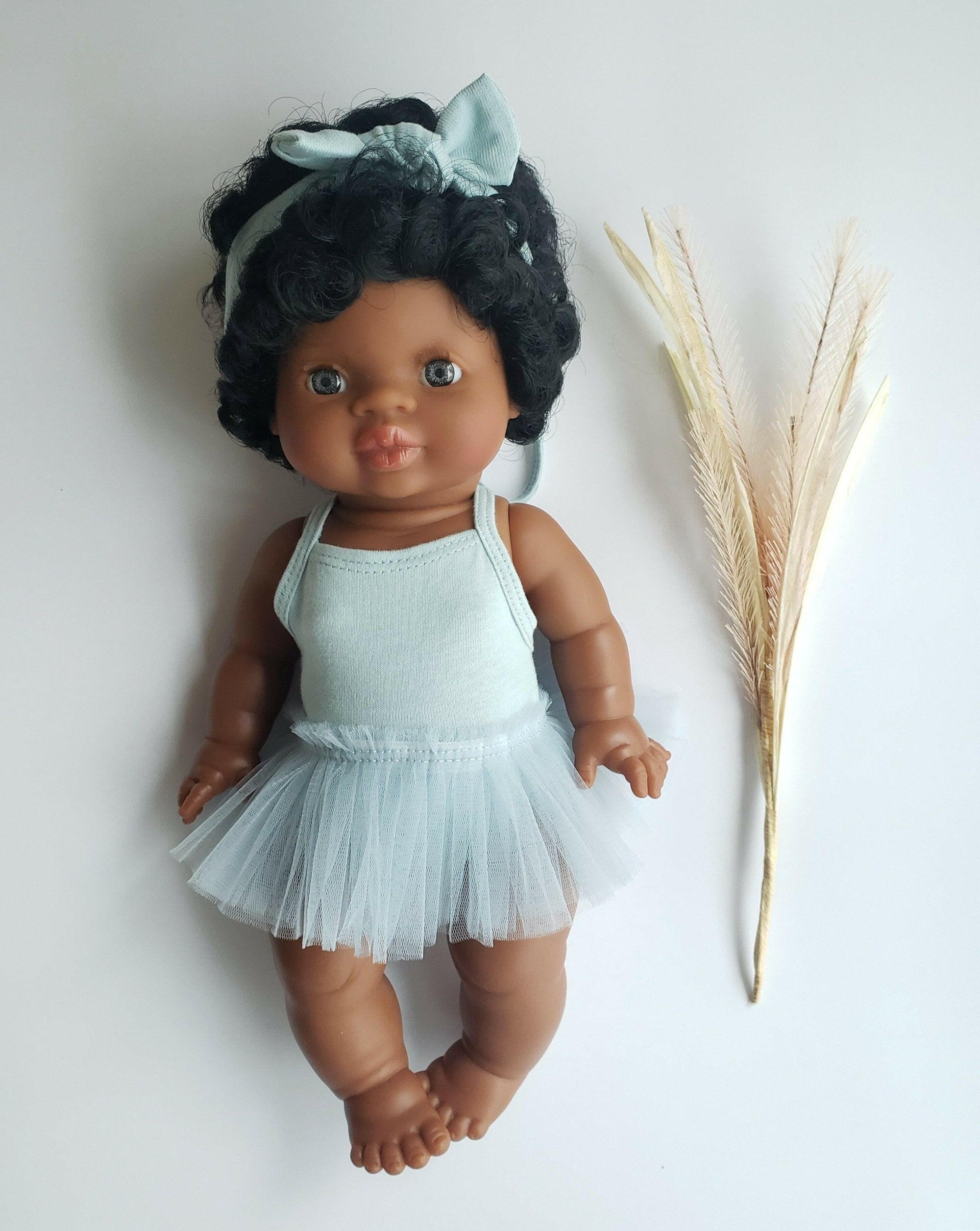 Doll Ballerina Bodysuit & Tutu Doll Clothing Little Wonder & Co. Sky