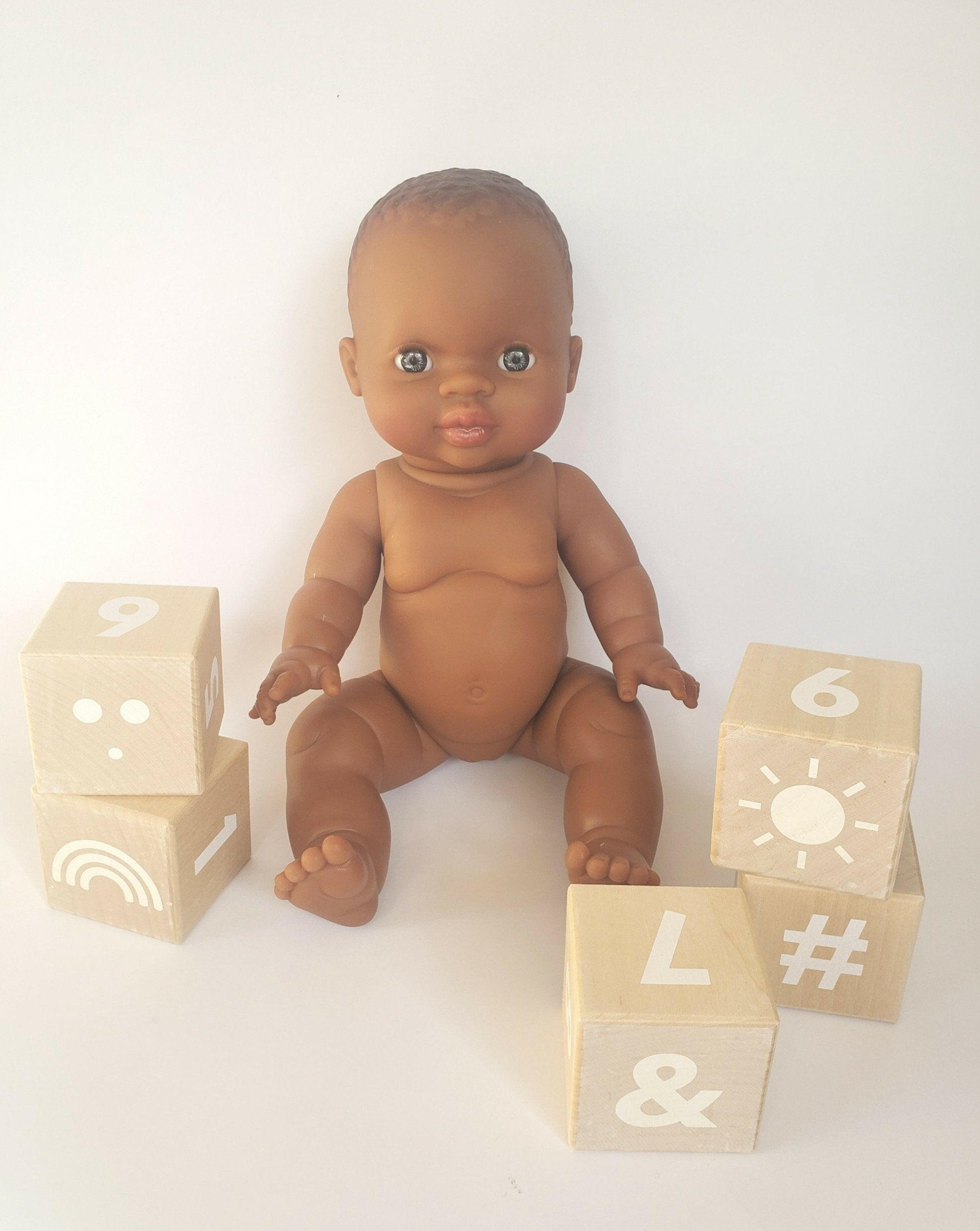 Minikane Black Baby Girl Doll with Blue Eyes Dolls Minikane