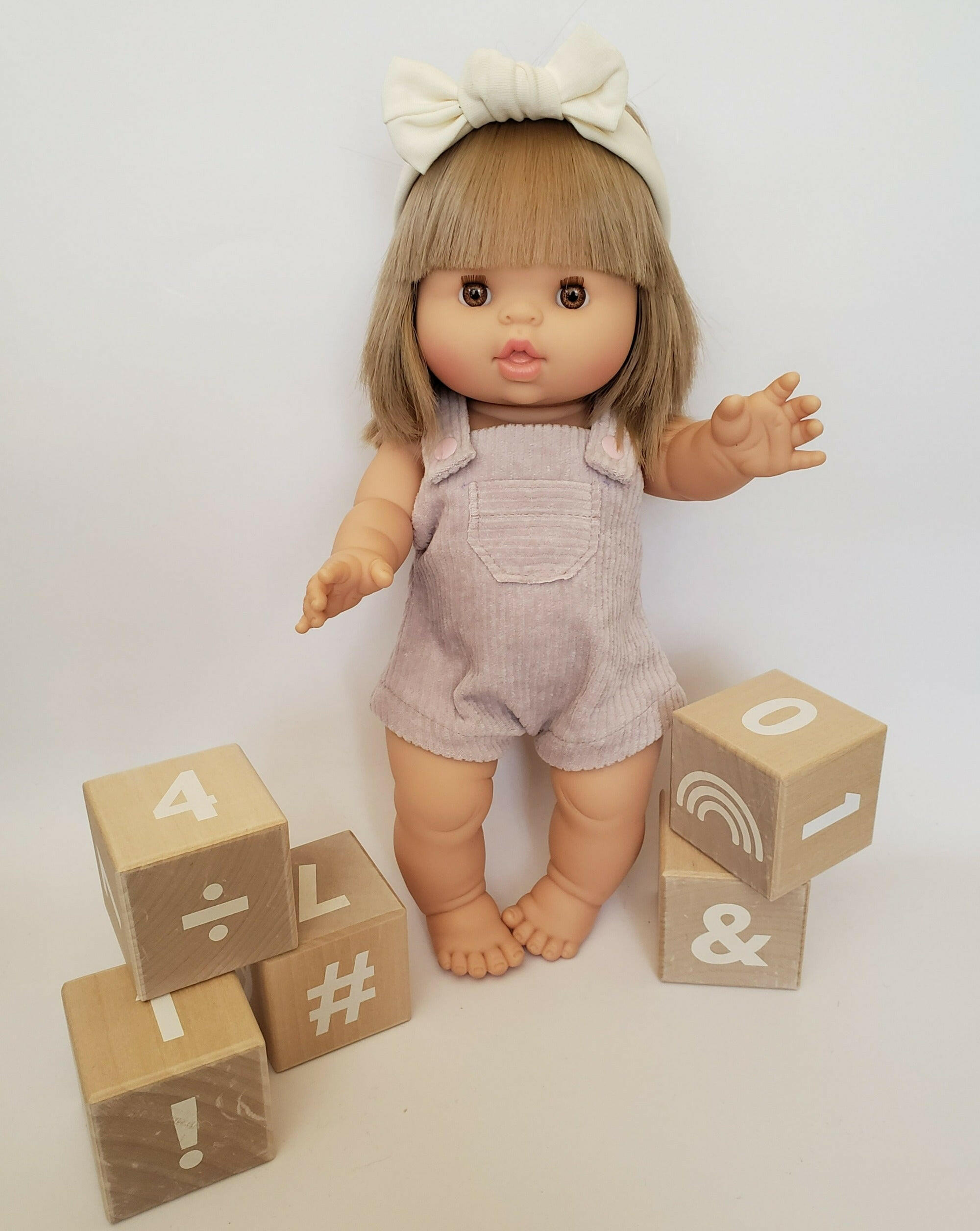 Corduroy Baby Doll Romper Doll Clothing Little Wonder & Co. Lavender
