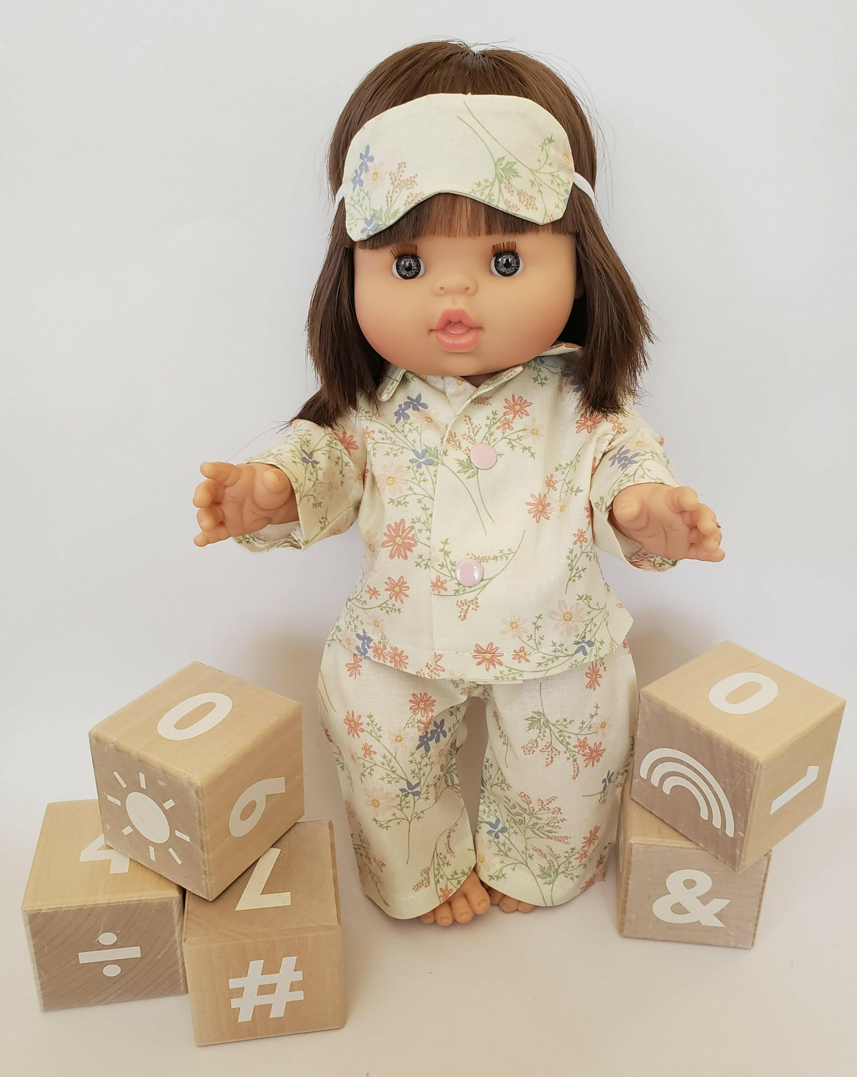 Baby Girl Doll Pajamas Doll Clothing Minikane Creamy/Flower