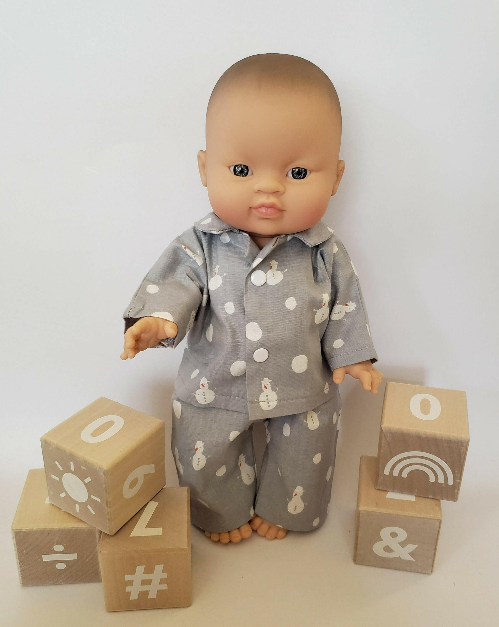 Baby Boy Doll Pajamas Doll Clothing Minikane Snowman
