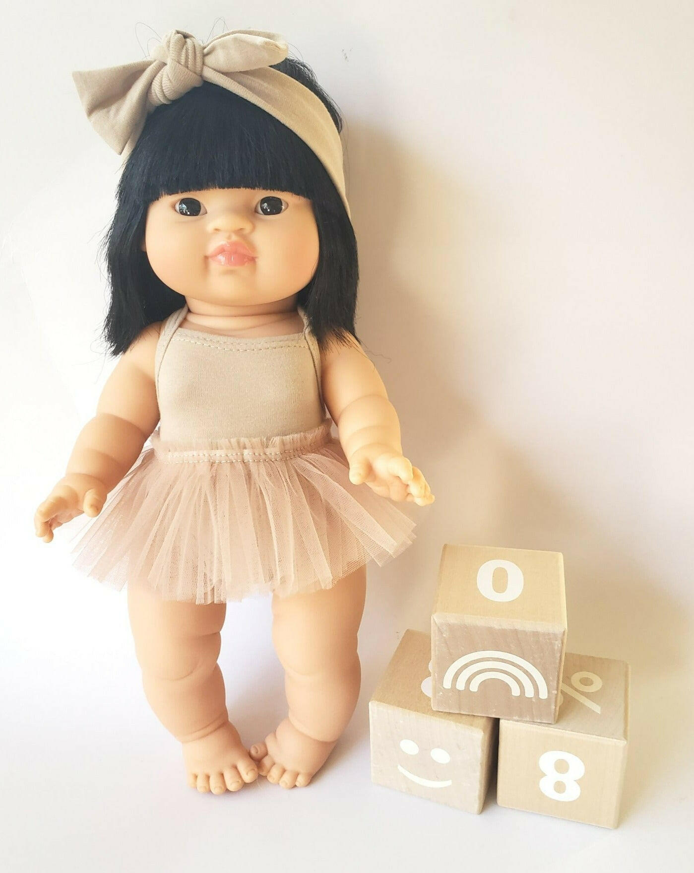 Doll Ballerina Bodysuit & Tutu - Cappuccino Doll Clothing Little Wonder & Co.