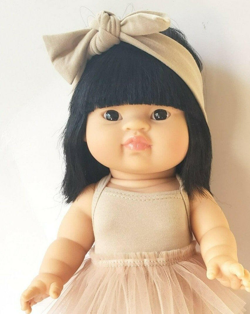 Baby Doll Cotton Headband Doll Clothing Little Wonder & Co. Cappuccino