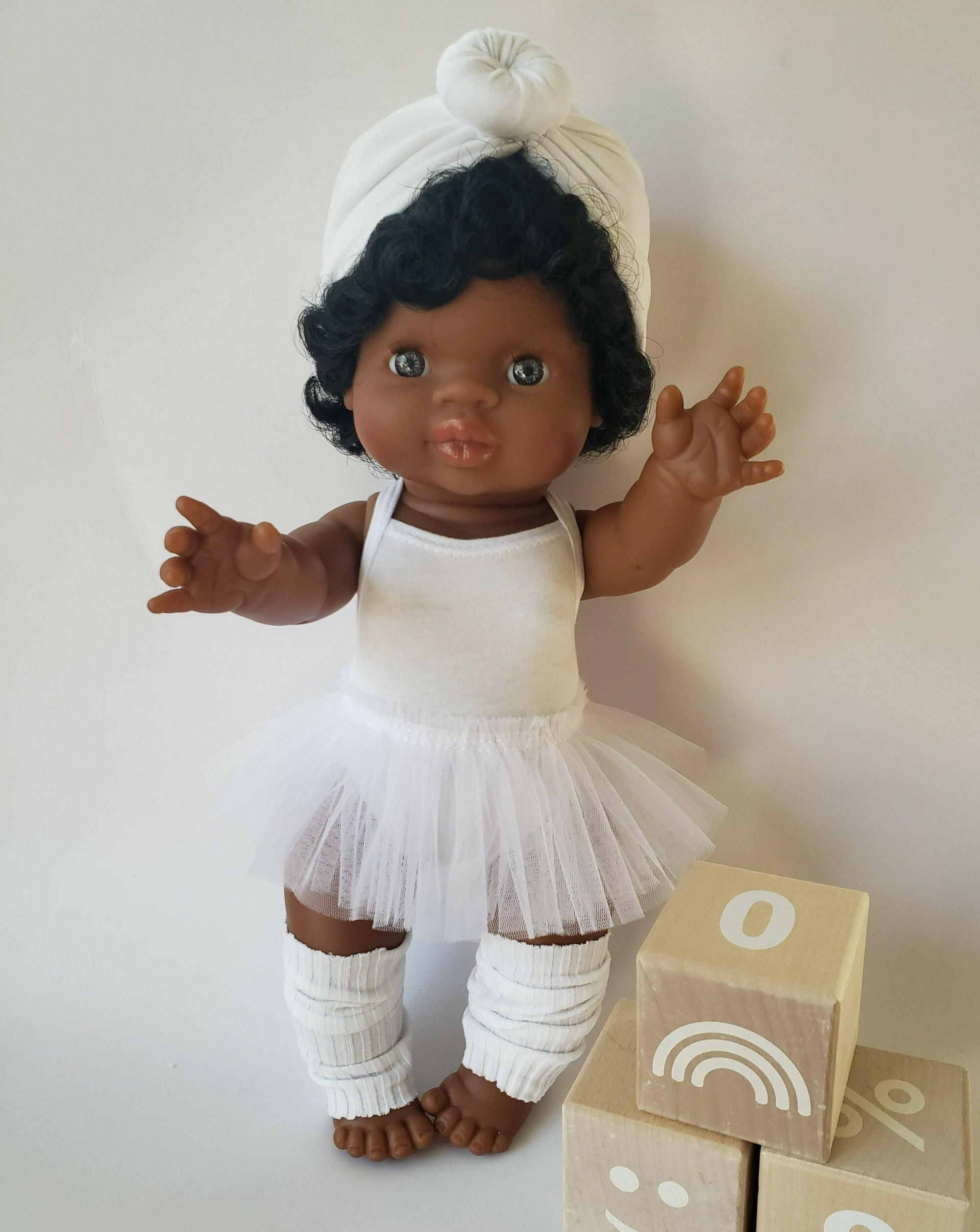 Doll Ballerina Bodysuit & Tutu - Snowy White Doll Clothing Little Wonder & Co.