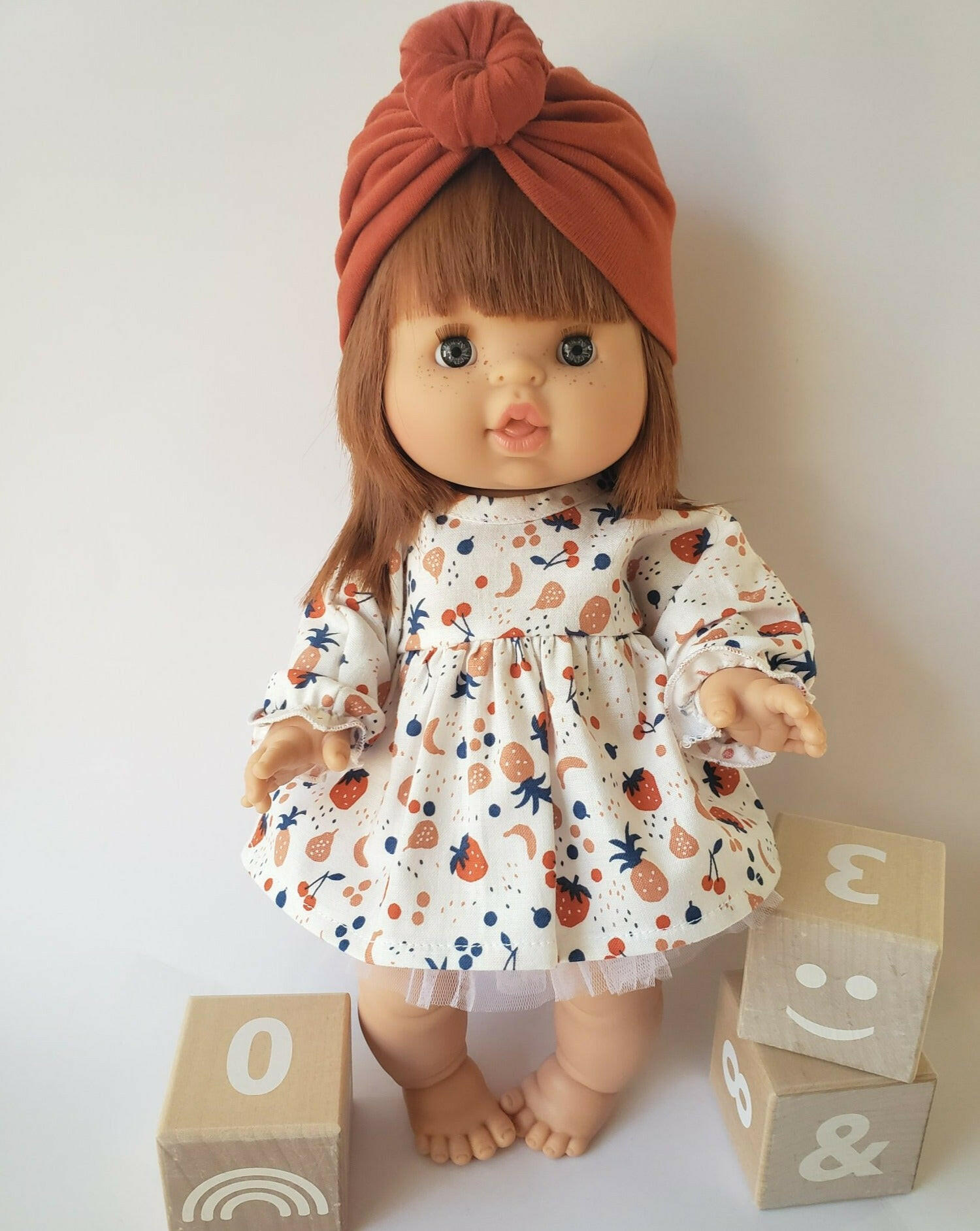 Cotton Doll Dress - Fruit Print Doll Clothing Little Wonder & Co.