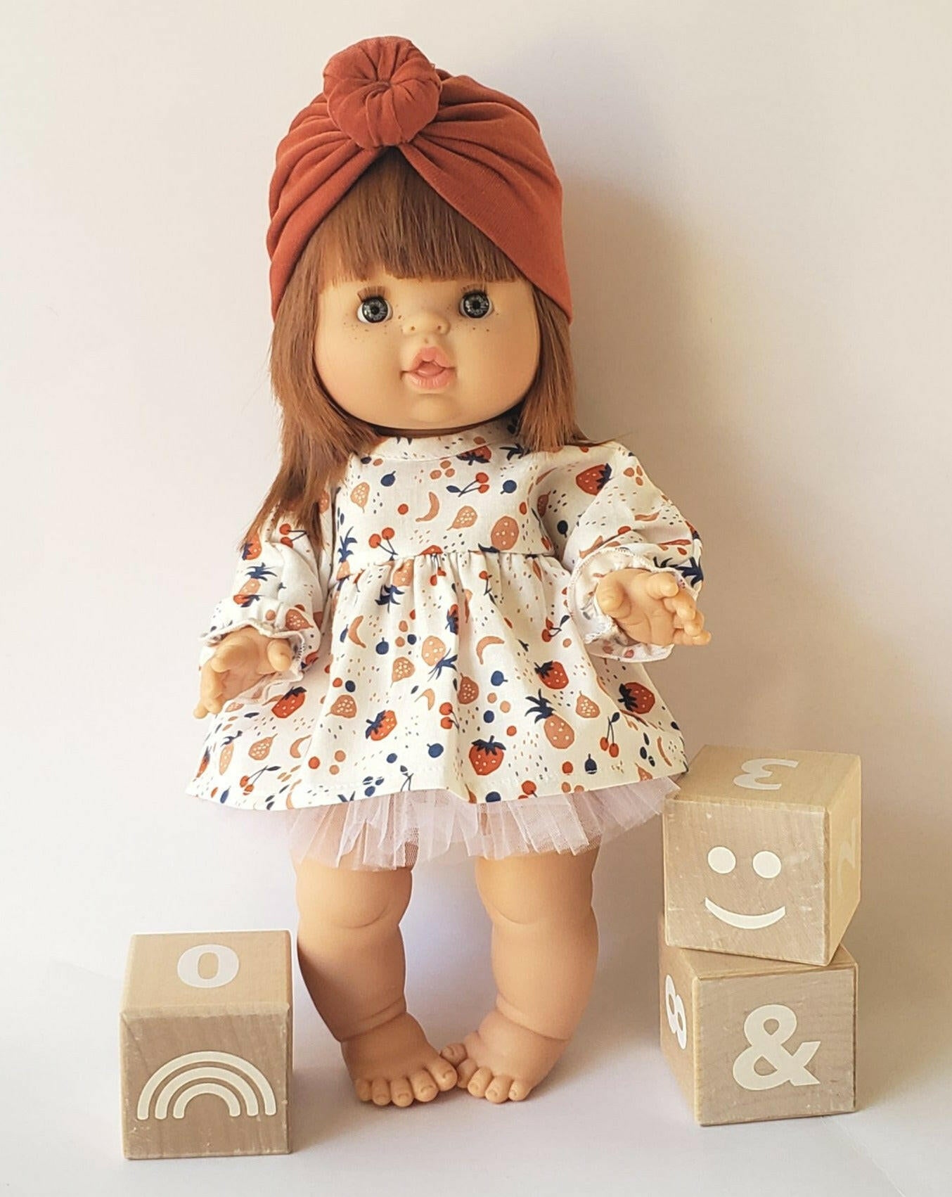 Cotton Doll Dress - Fruit Print Doll Clothing Little Wonder & Co.