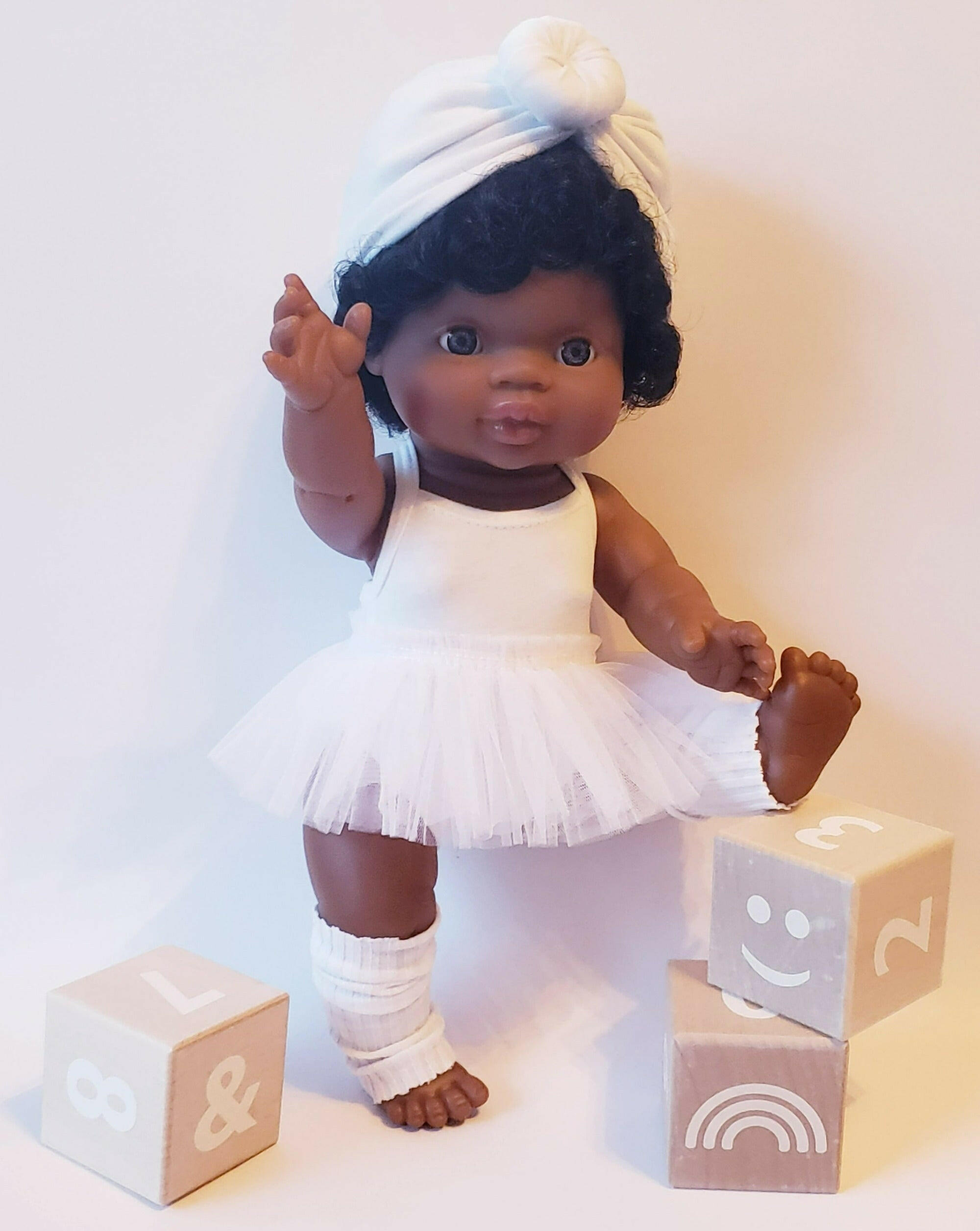 Doll Ballerina Bodysuit & Tutu - Snowy White Doll Clothing Little Wonder & Co.