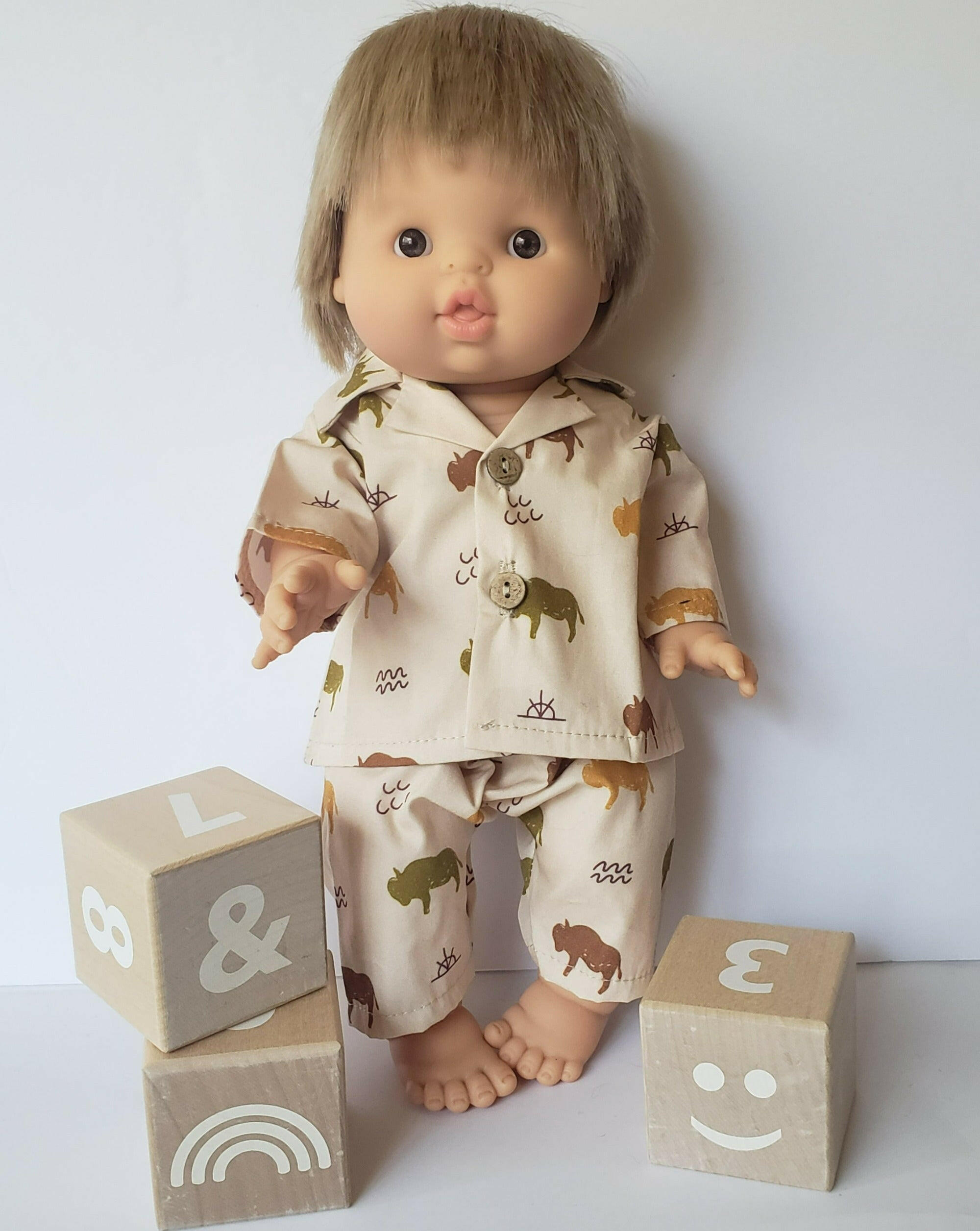 Buffalo cotton doll pajamas Doll Clothing Minikane
