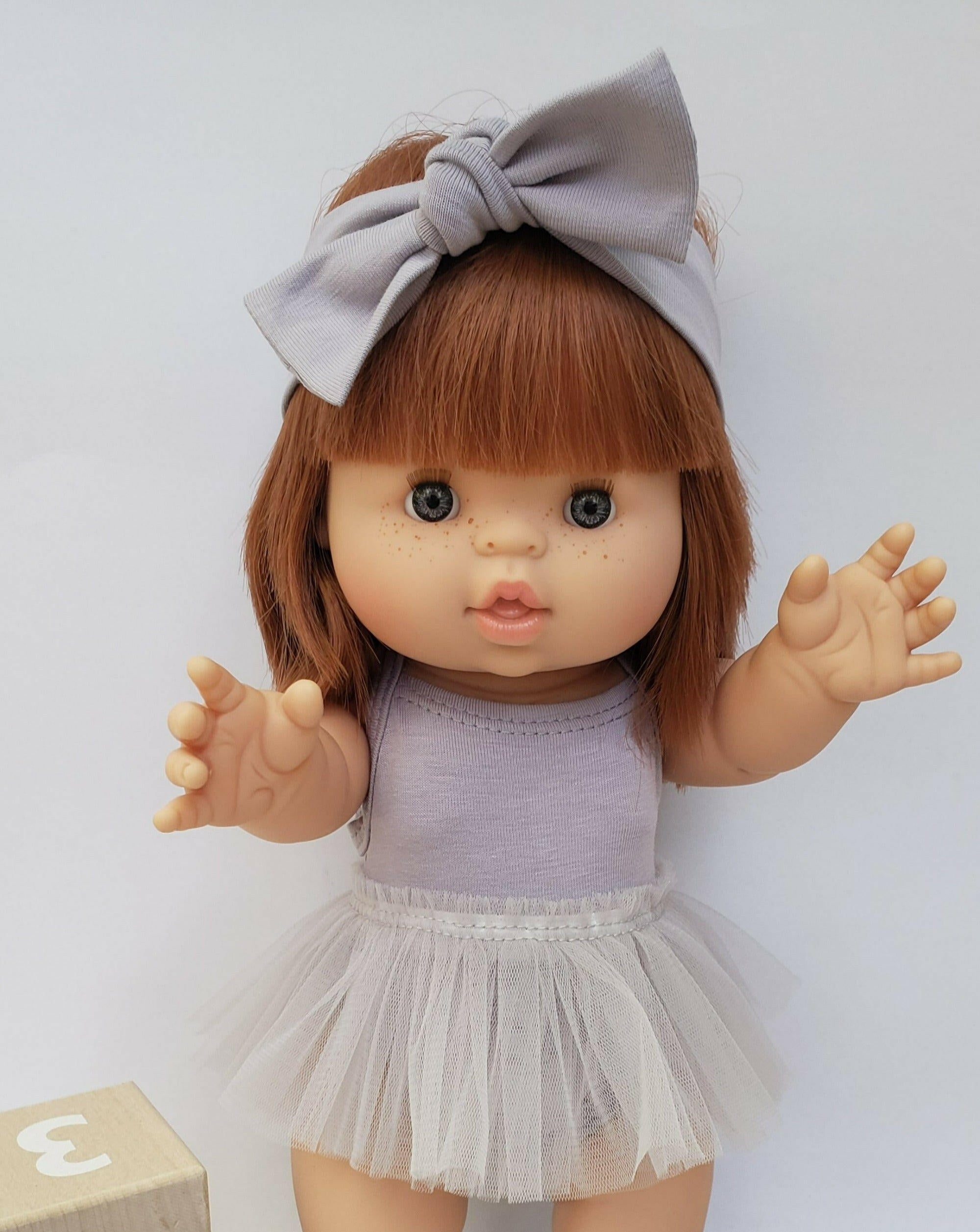 Baby Doll Cotton Headband Doll Clothing Little Wonder & Co. Ash